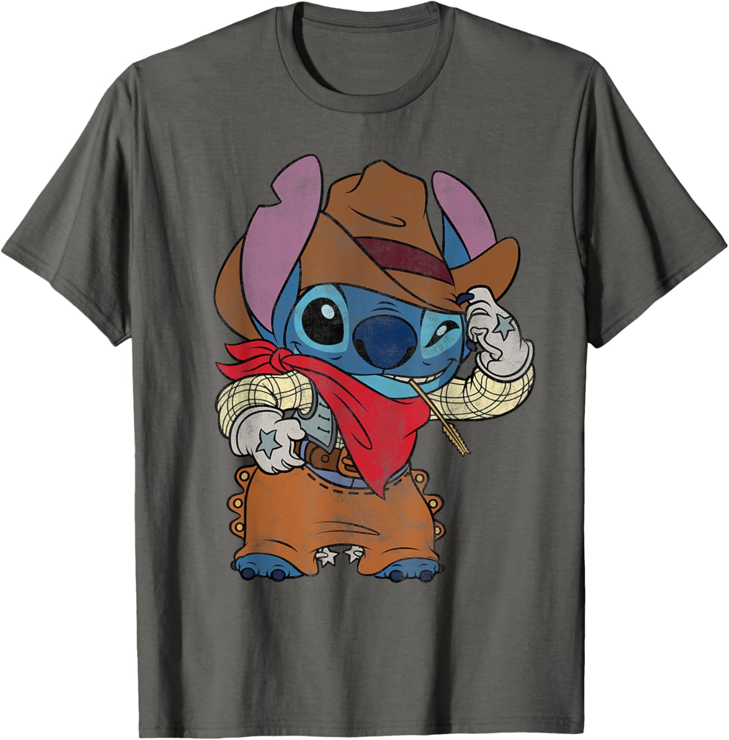 Disney Stitch Cowboy Costume T-Shirt Vintage Western Style Apparel - 17