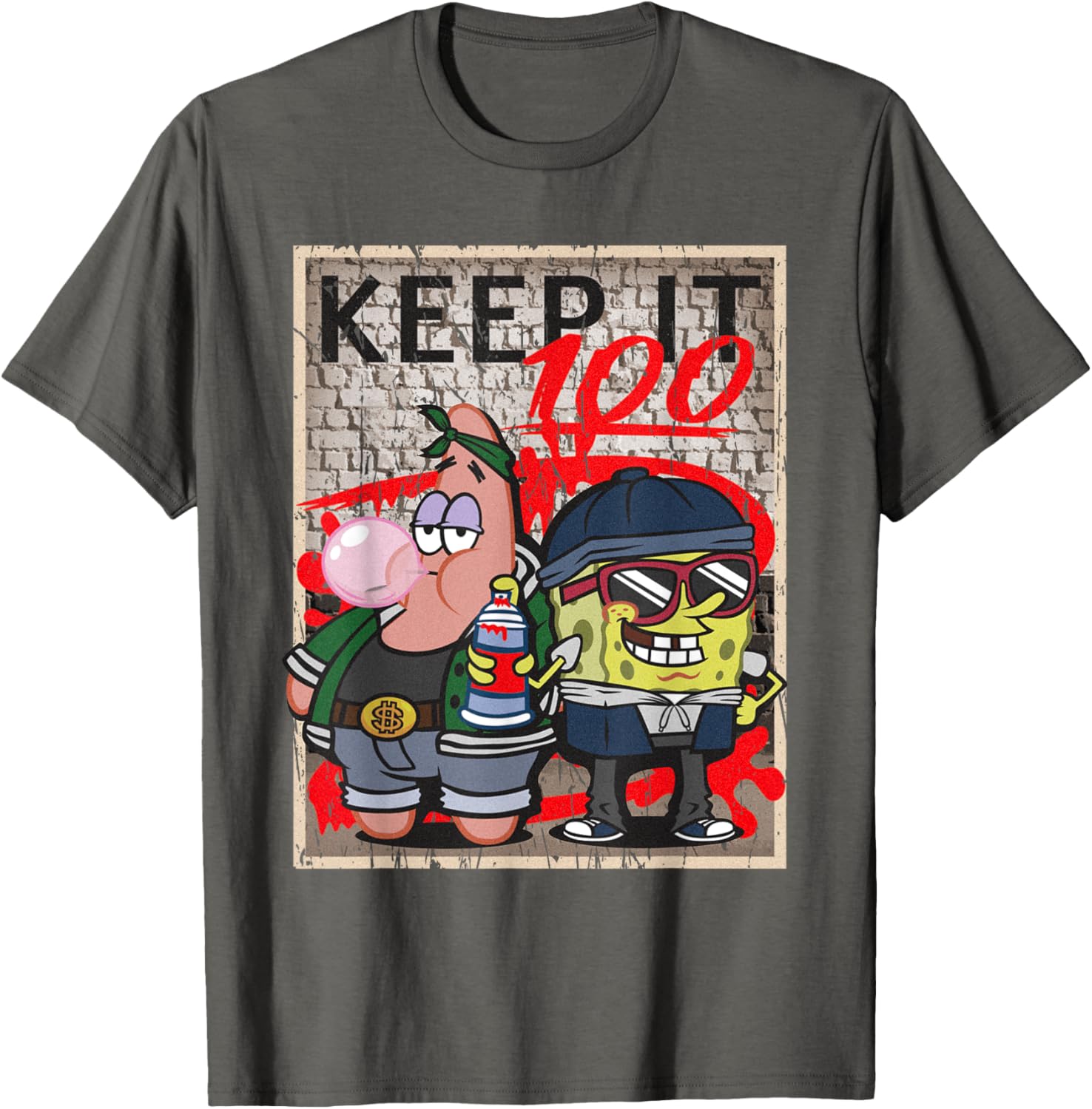 Mademark x SpongeBob SquarePants Hip Hop Graffiti T-Shirt for Fans - 11