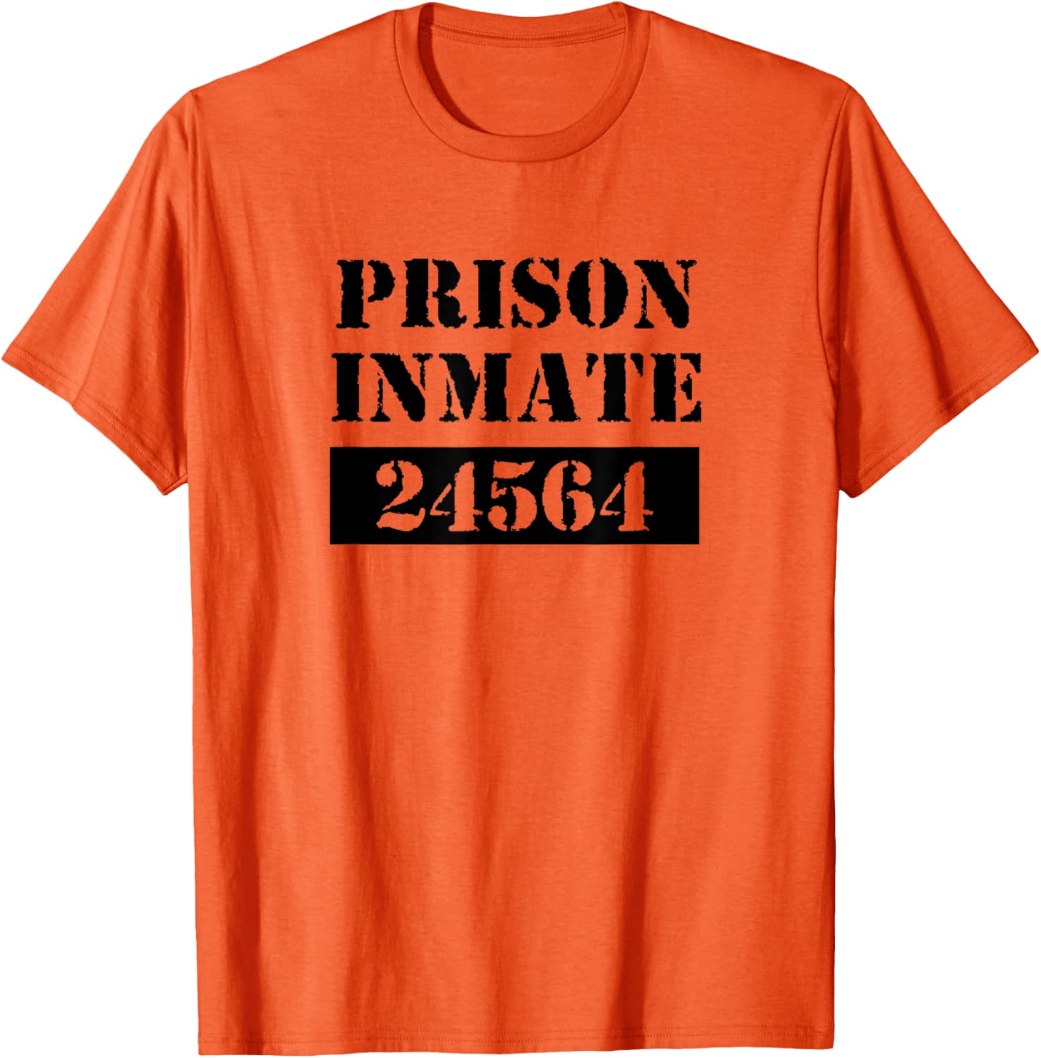 Orange Prisoner Costume T-Shirt for Halloween Inmate Outfit Fun - 1