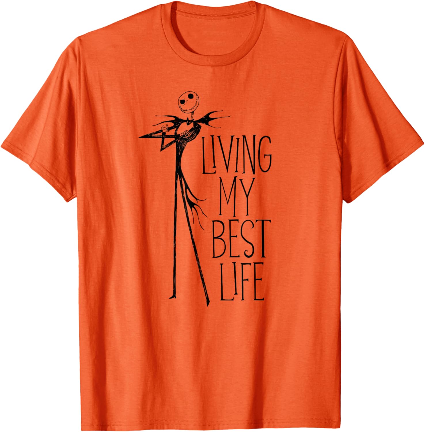 Men's Nightmare Before Christmas Jack Living My Best Life T-Shirt in White - 4