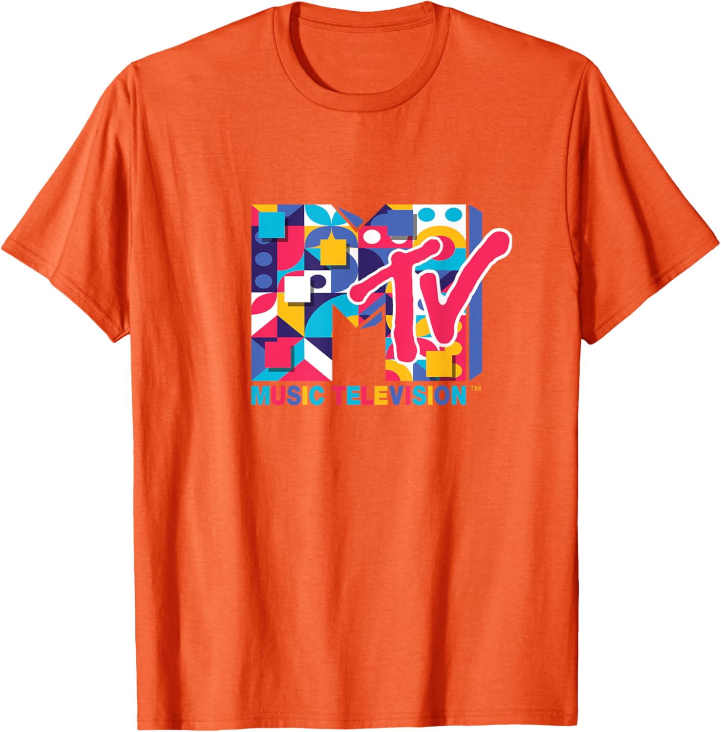 Colorful MTV Logo Geometric Symbols T-Shirt by Mademark - Stylish Apparel - 10