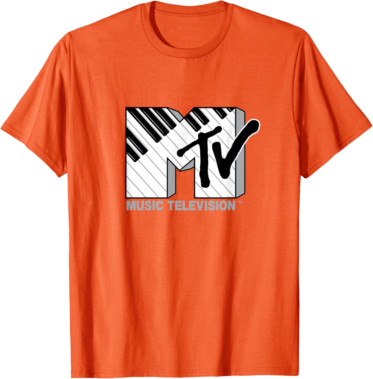 Mademark x MTV Official Logo T-Shirt with Black and White Piano Keys - 11