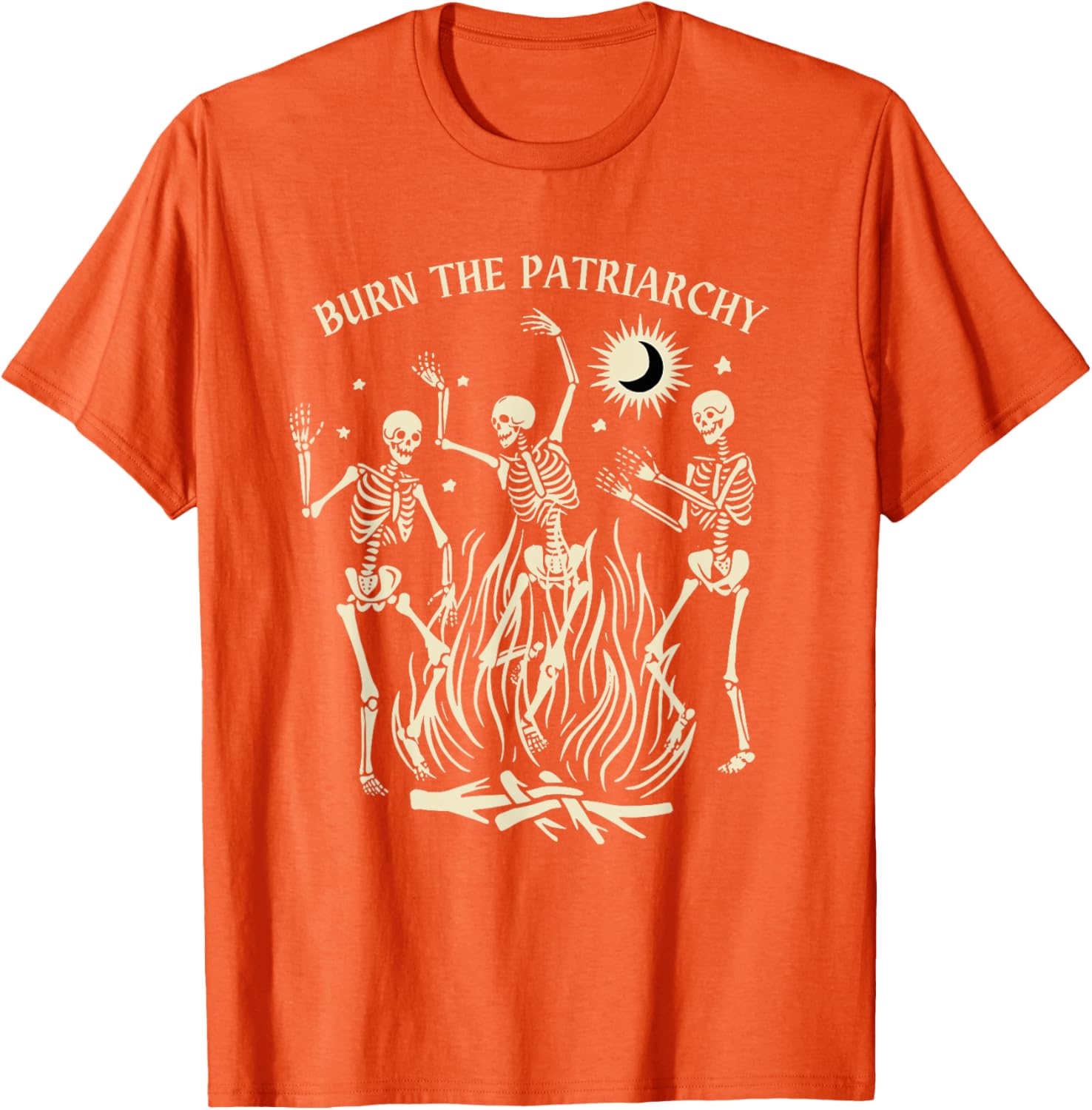 Funny Feminist Halloween T-Shirt Burn The Patriarchy Black Tee for Women - 12