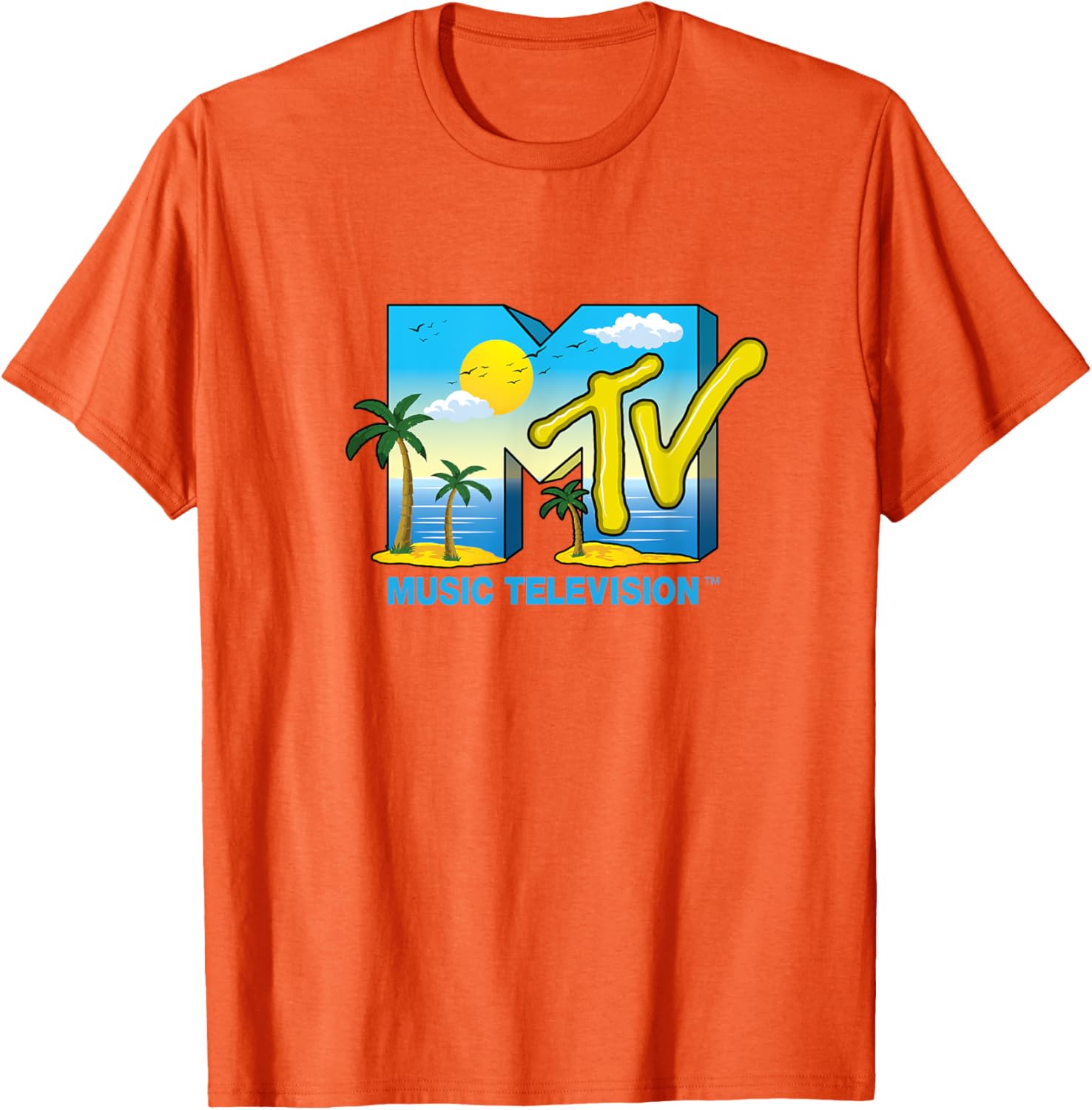 Mademark x MTV Official Logo T-Shirt with Palm Trees and Beach Vibes - 26