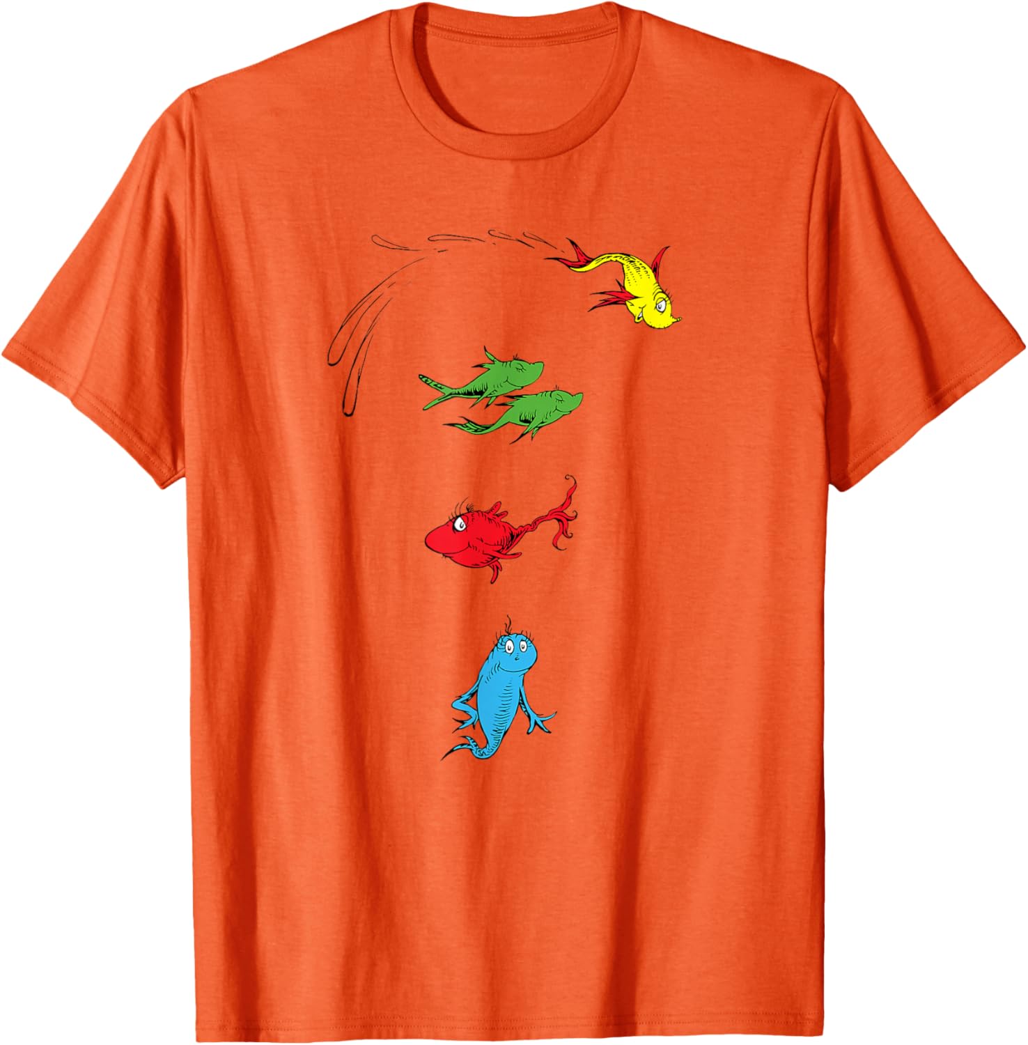 Dr. Seuss One Fish Two Fish Red Fish Blue Fish T-Shirt for Kids and Adults - 4