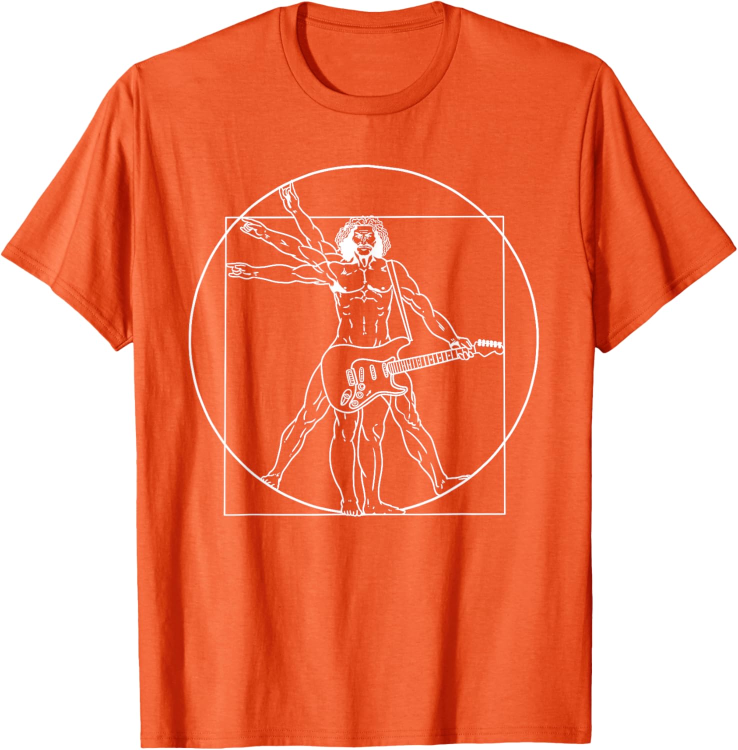 Guitar Da Vinci Vitruvian Man Musician T-Shirt for Guitar Lovers - 22