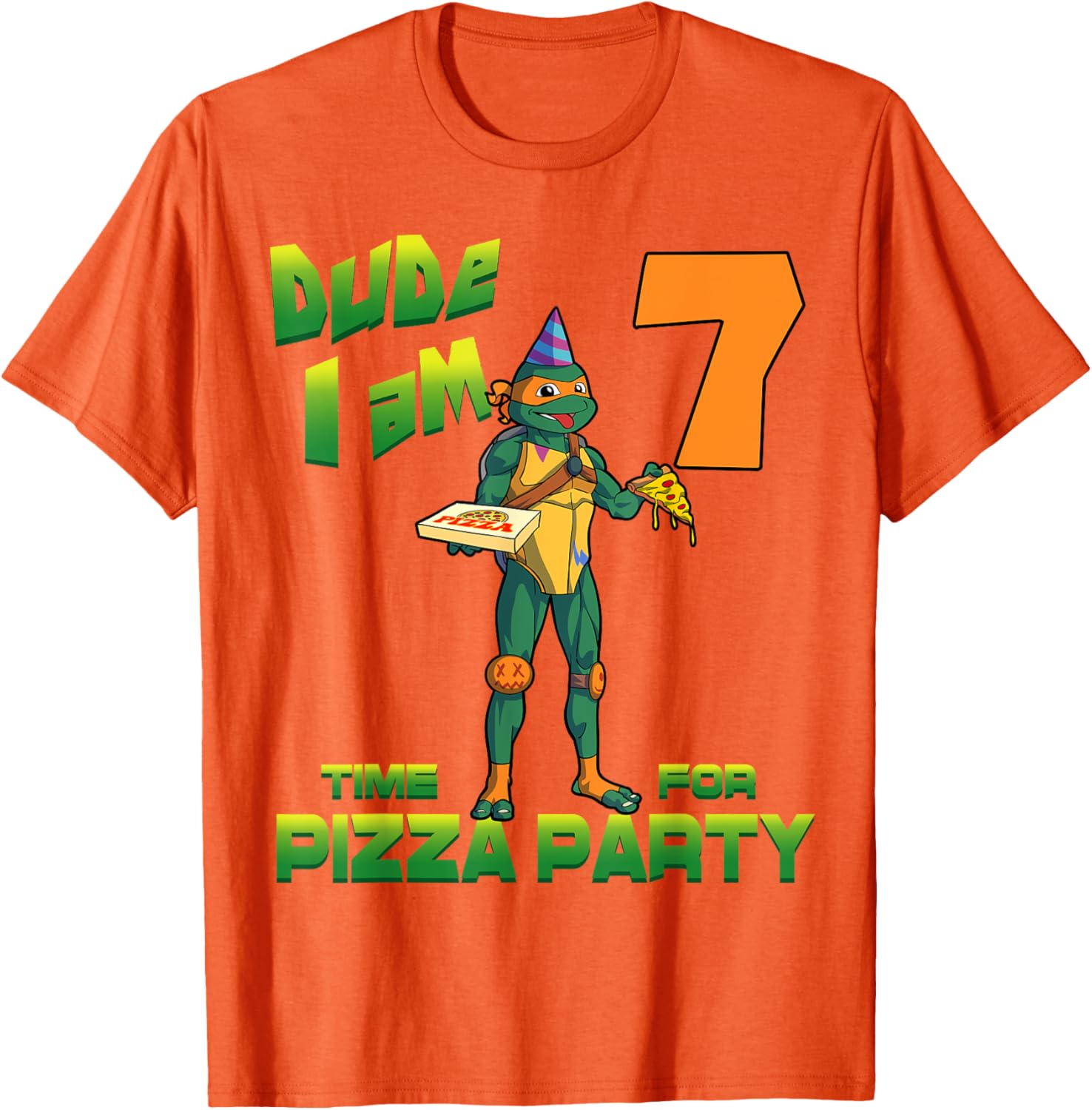 Mademark TMNT Michelangelo Pizza Party T-Shirt for 7 Year Olds - 12
