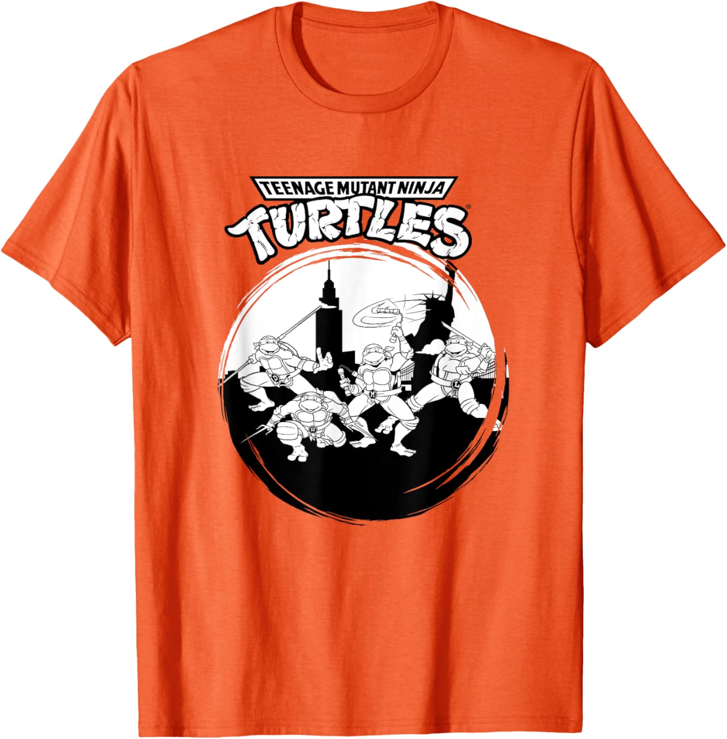 Mademark Teenage Mutant Ninja Turtles Black and White New York T-Shirt - 1