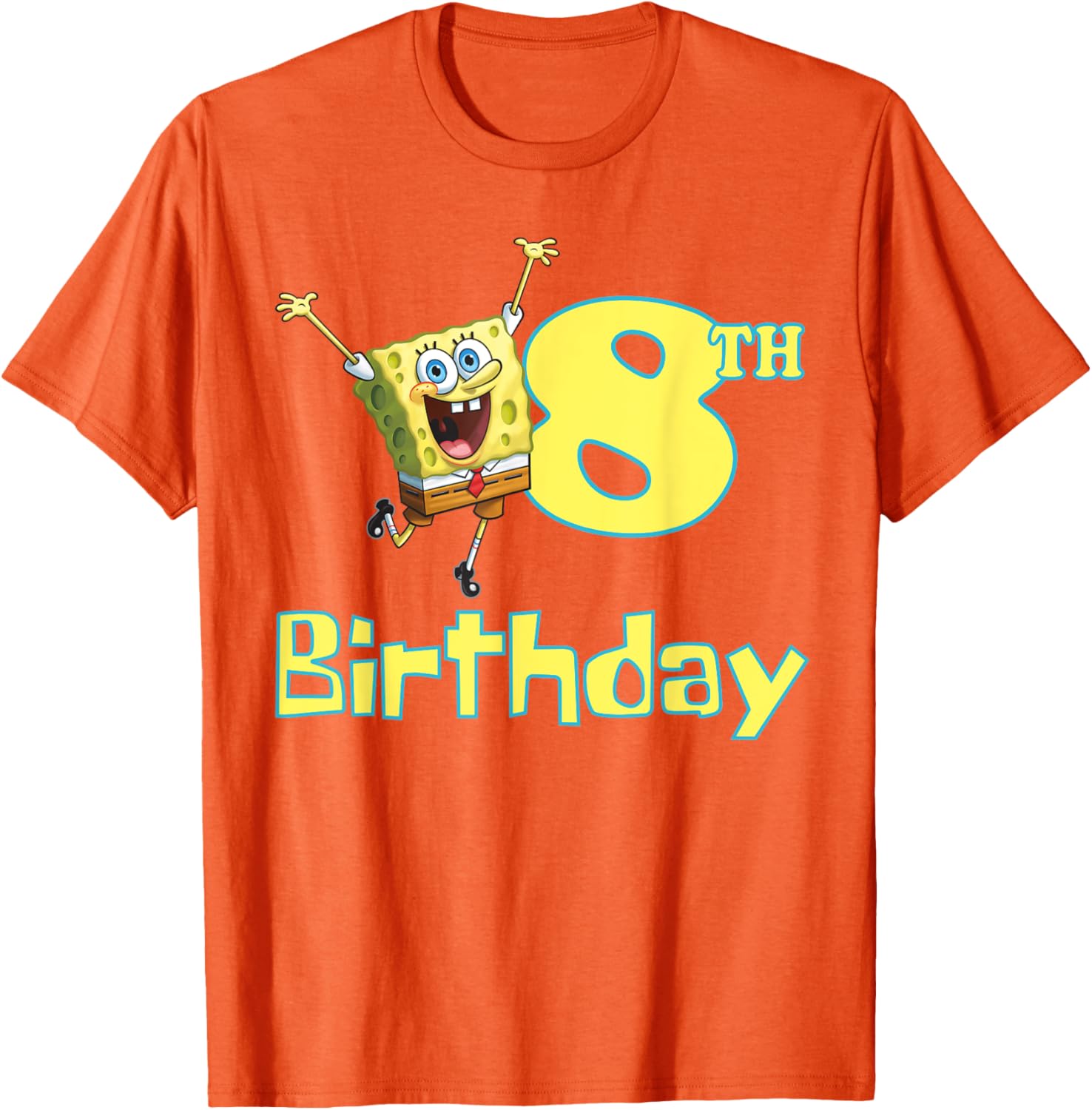 Mademark SpongeBob SquarePants 8th Birthday T-Shirt for Kids Fun Fashion - 8