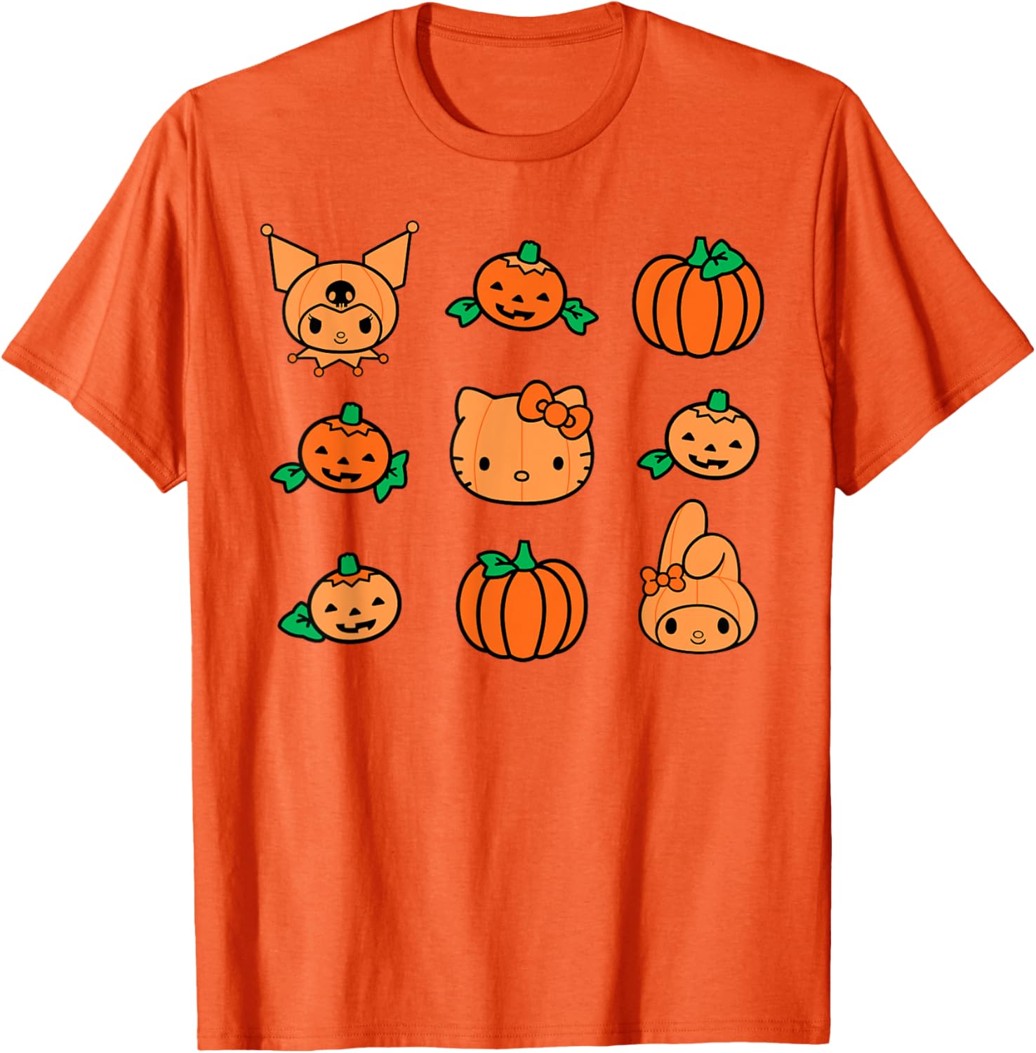Hello Kitty My Melody Kuromi Pumpkin Halloween T-Shirt for Kids - 9