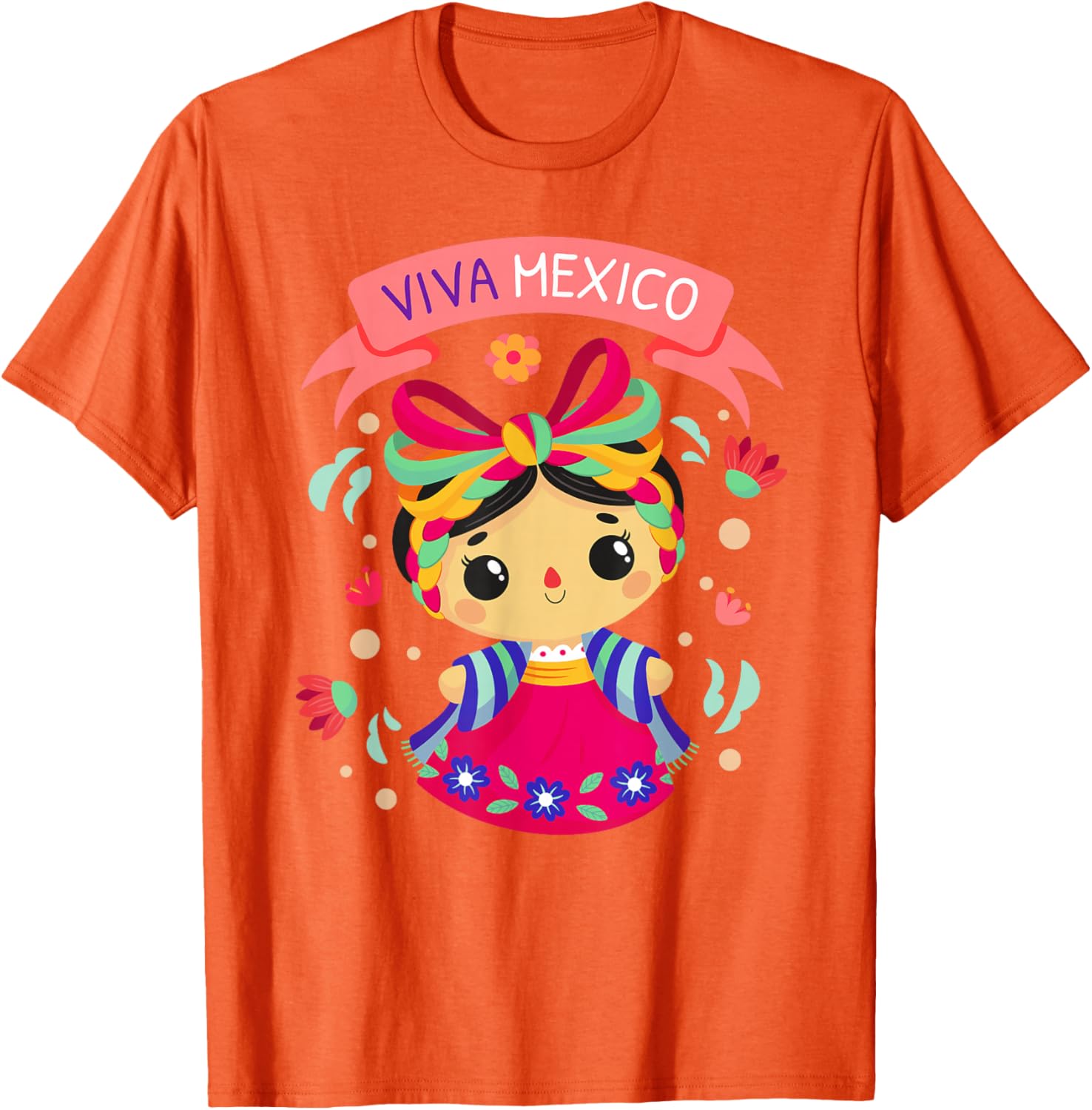 Viva Mexico Girls Floral Independence Day T-Shirt for Kids - 13