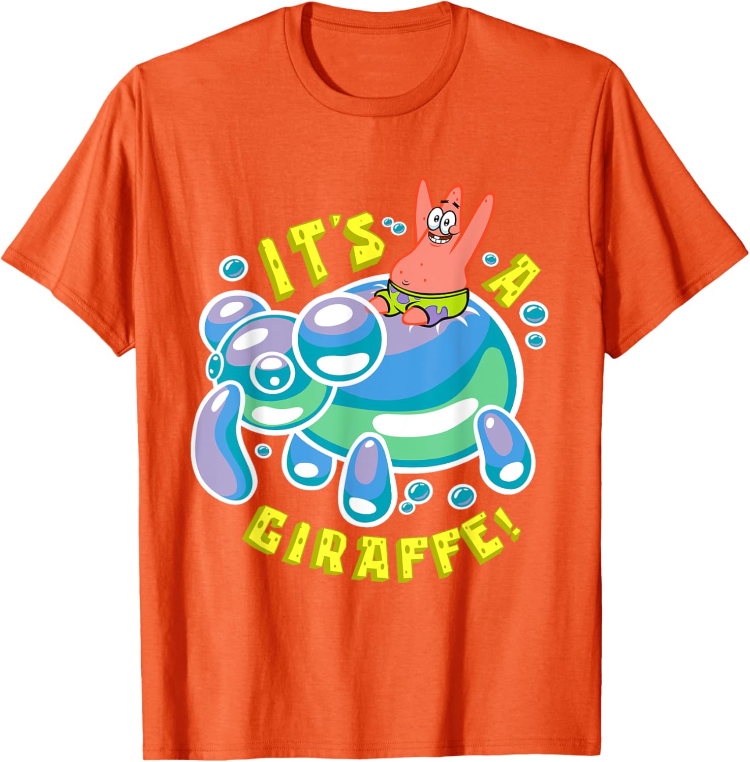 Mademark SpongeBob Patrick Star Riding Balloon Giraffe T-Shirt - 9
