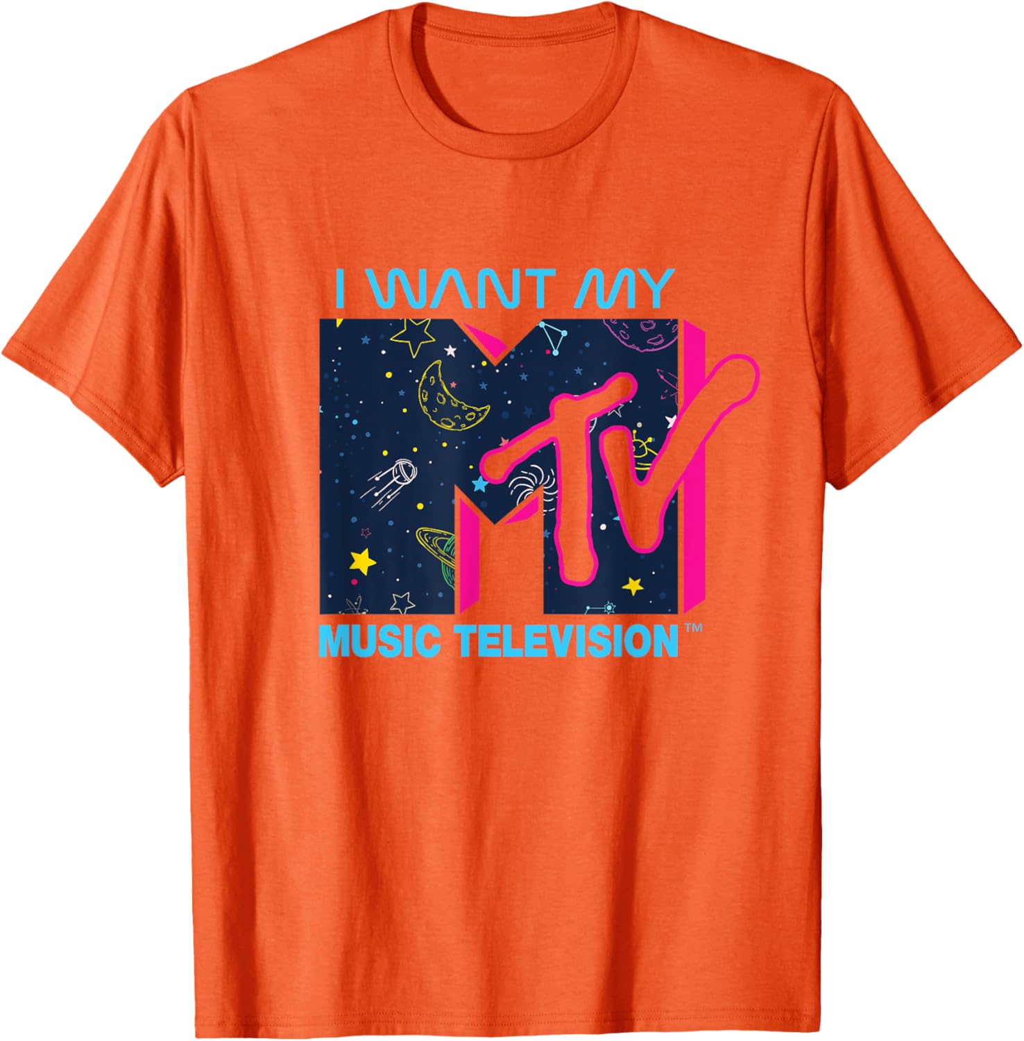 Mademark x MTV Official I Want My MTV Logo Space T-Shirt for Fans - 22