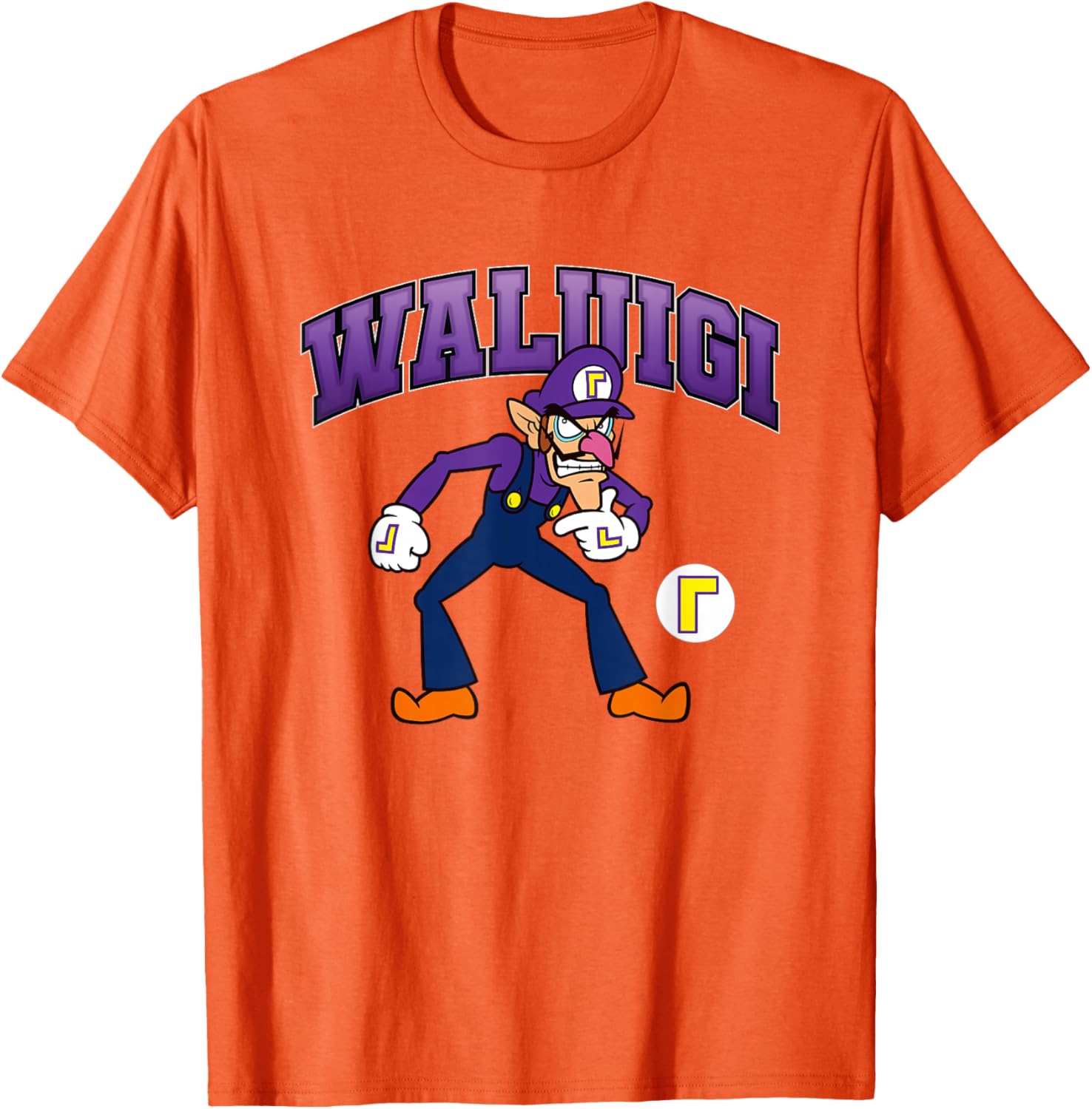 Super Mario Bros Waluigi Big Character Portrait T-Shirt for Fans - 1