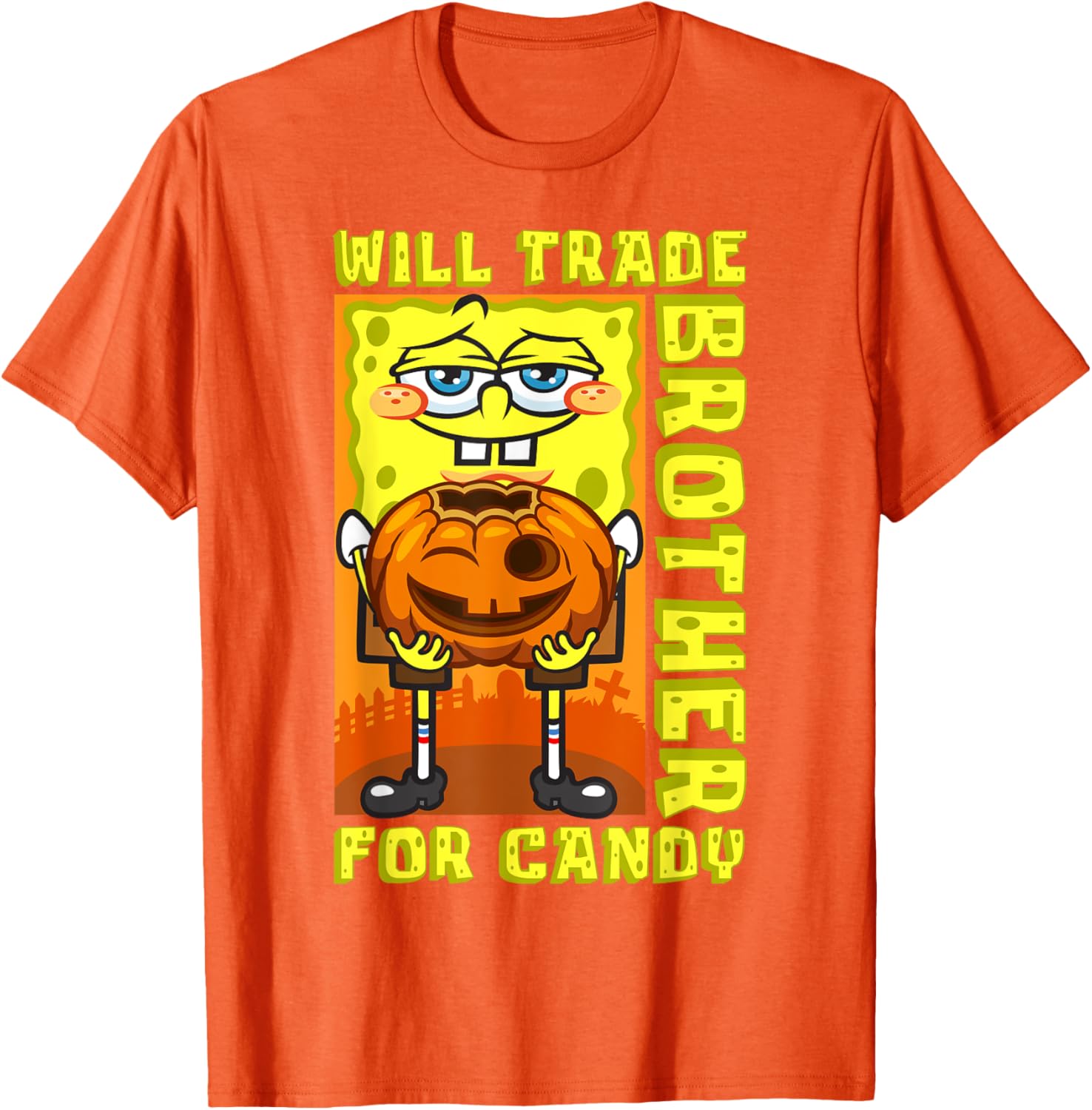 Funny SpongeBob SquarePants T-Shirt - Trade Brother for Candy Gift - 12