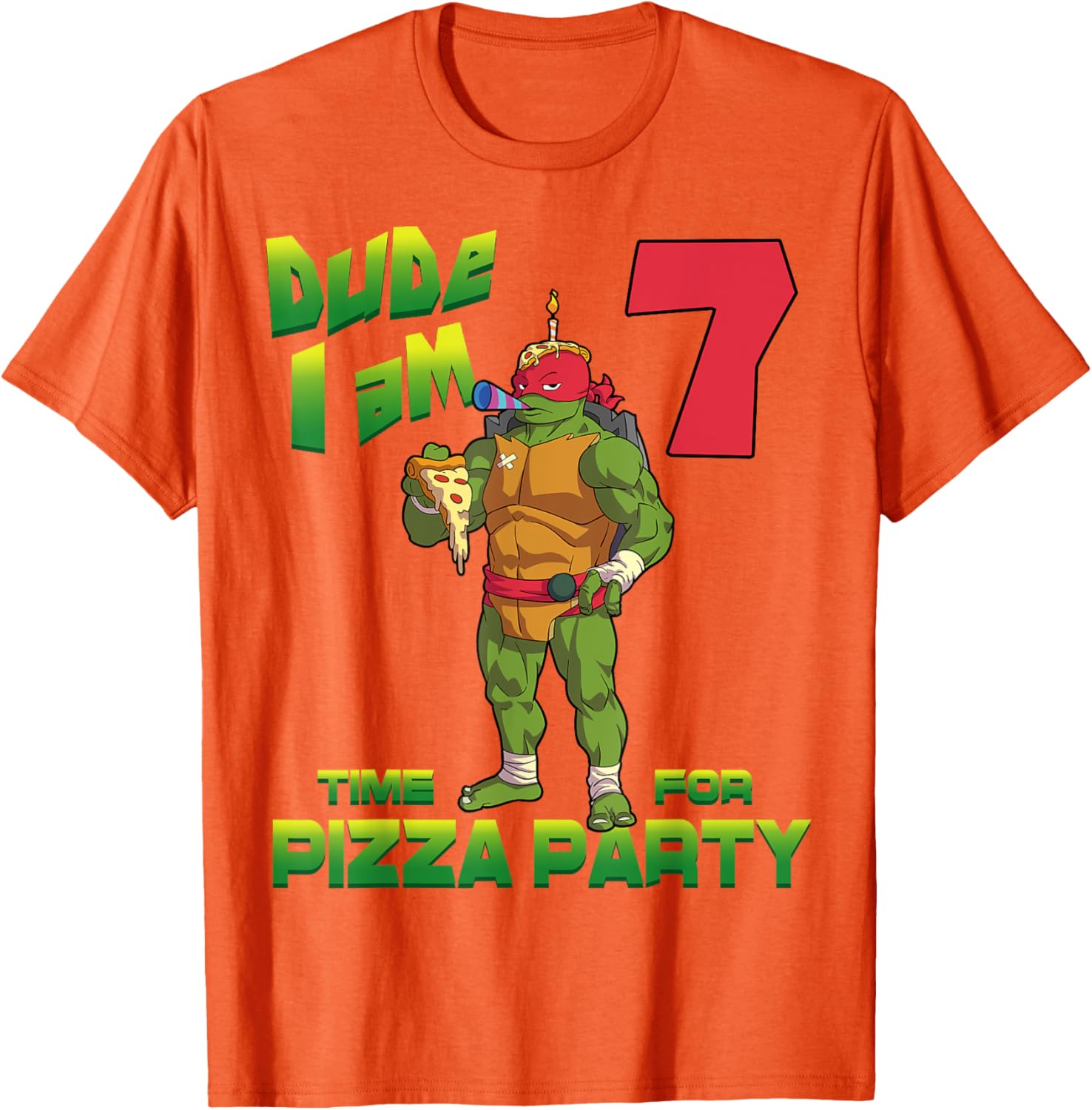 Mademark TMNT Raphael Pizza Party T-Shirt for 7 Year Olds - 17