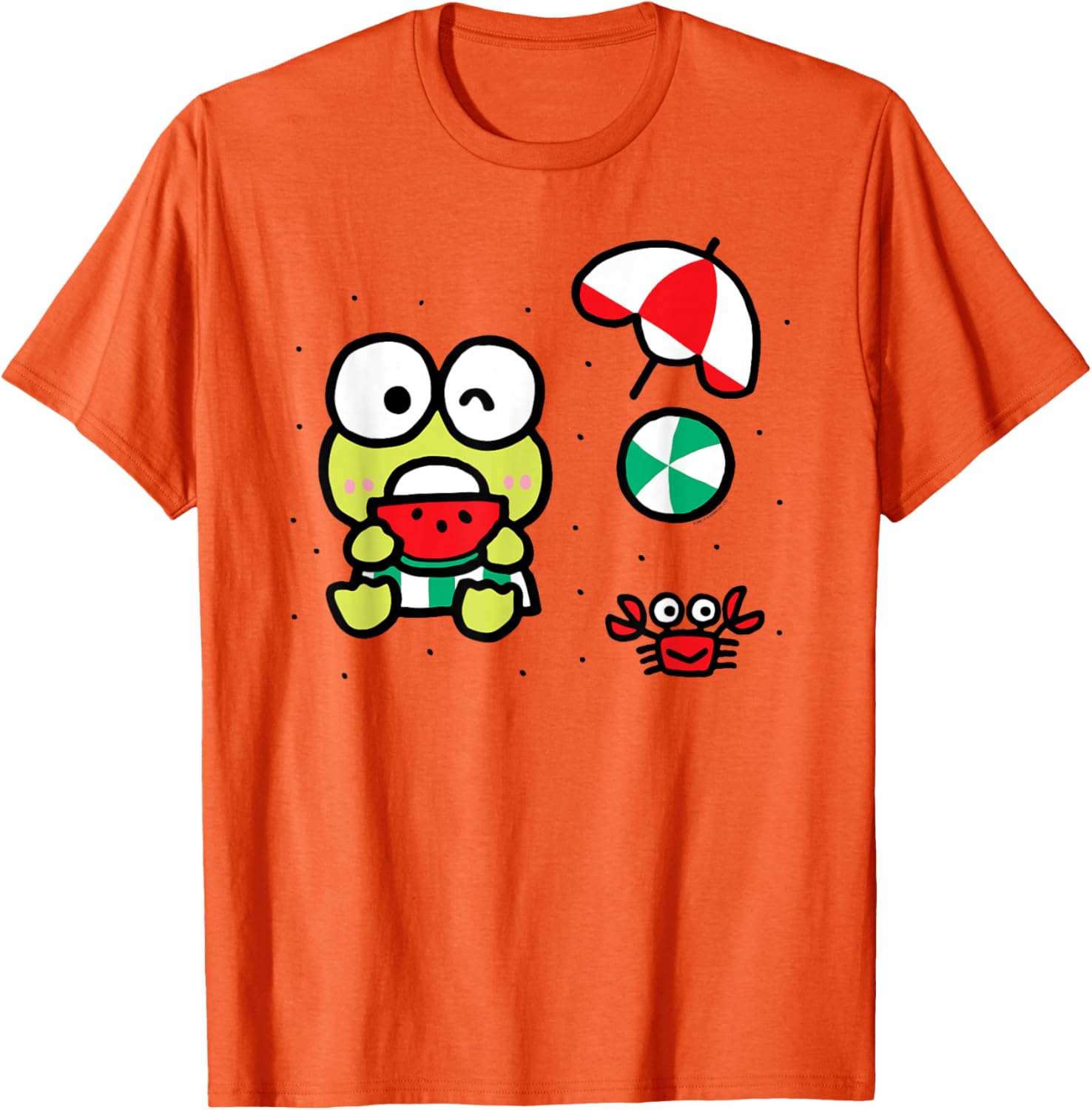Keroppi Beach Summer Watermelon T-Shirt Fun and Cute Summer Apparel - 3