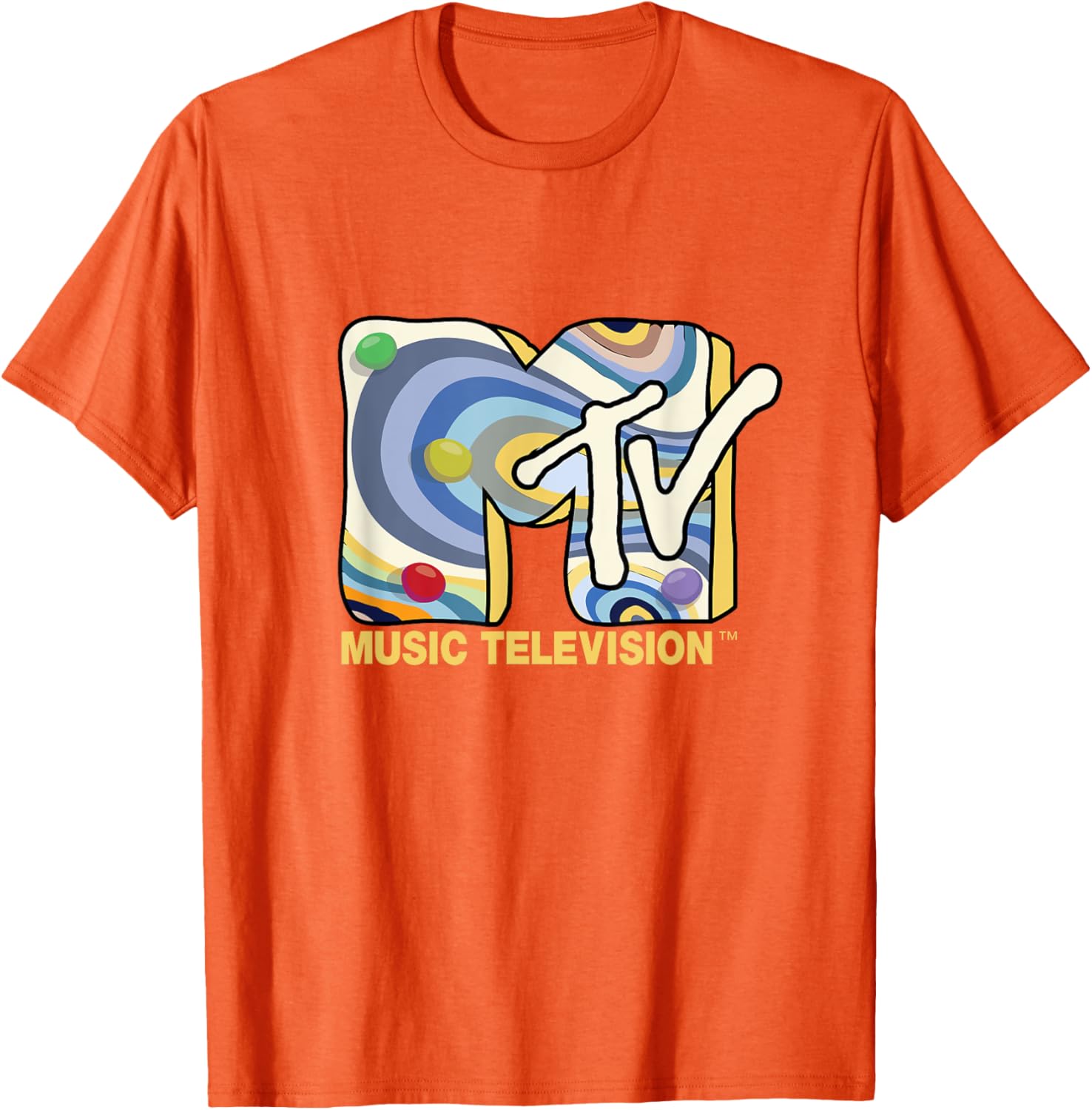 Mademark x MTV Retro Logo T-Shirt with 70s and 80s Party Art Design - 9