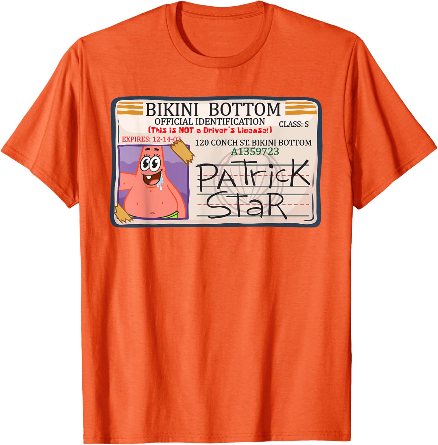 Mademark x SpongeBob Bikini Bottom Patrick Star Driving License T-Shirt - 13