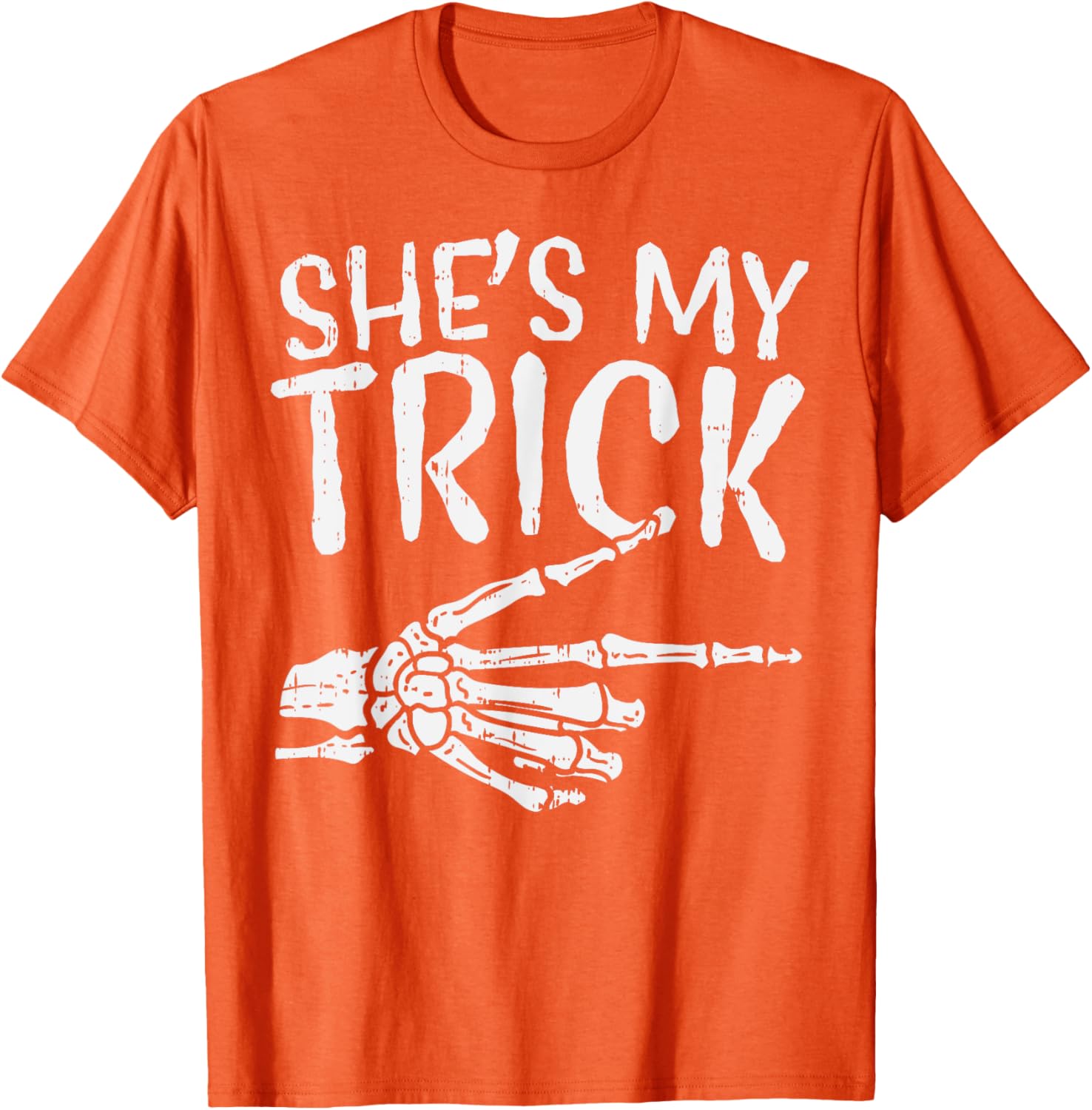 Cute Boyfriend T-Shirt for Matching Halloween Costume - She’s My Trick Design - 4