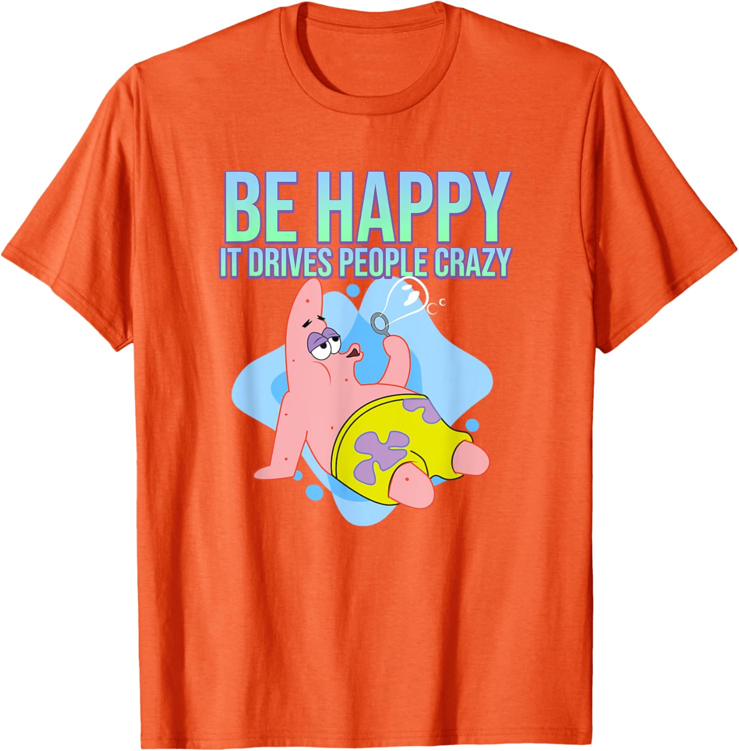 Mademark Patrick Star Be Happy T-Shirt Fun SpongeBob SquarePants Apparel - 6