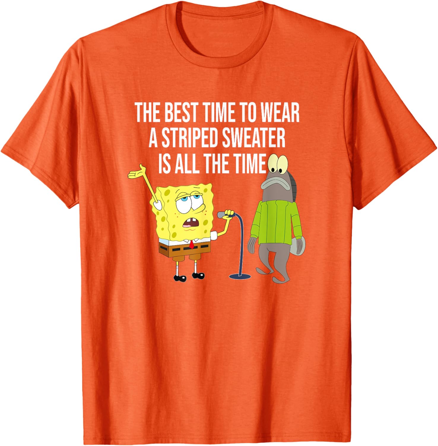 Mademark x SpongeBob SquarePants Striped Sweater T-Shirt for Fun Style - 12