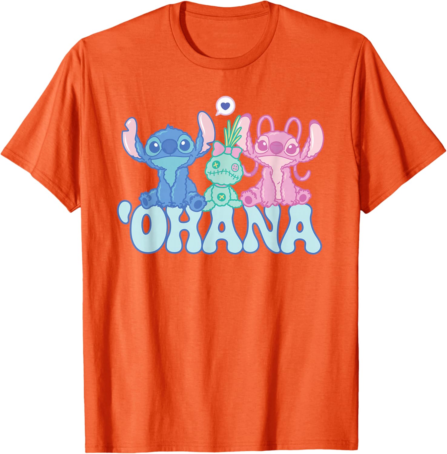 Cute Disney Stitch Ohana T-Shirt with Angel and Scrump for Kids and Adults - 4
