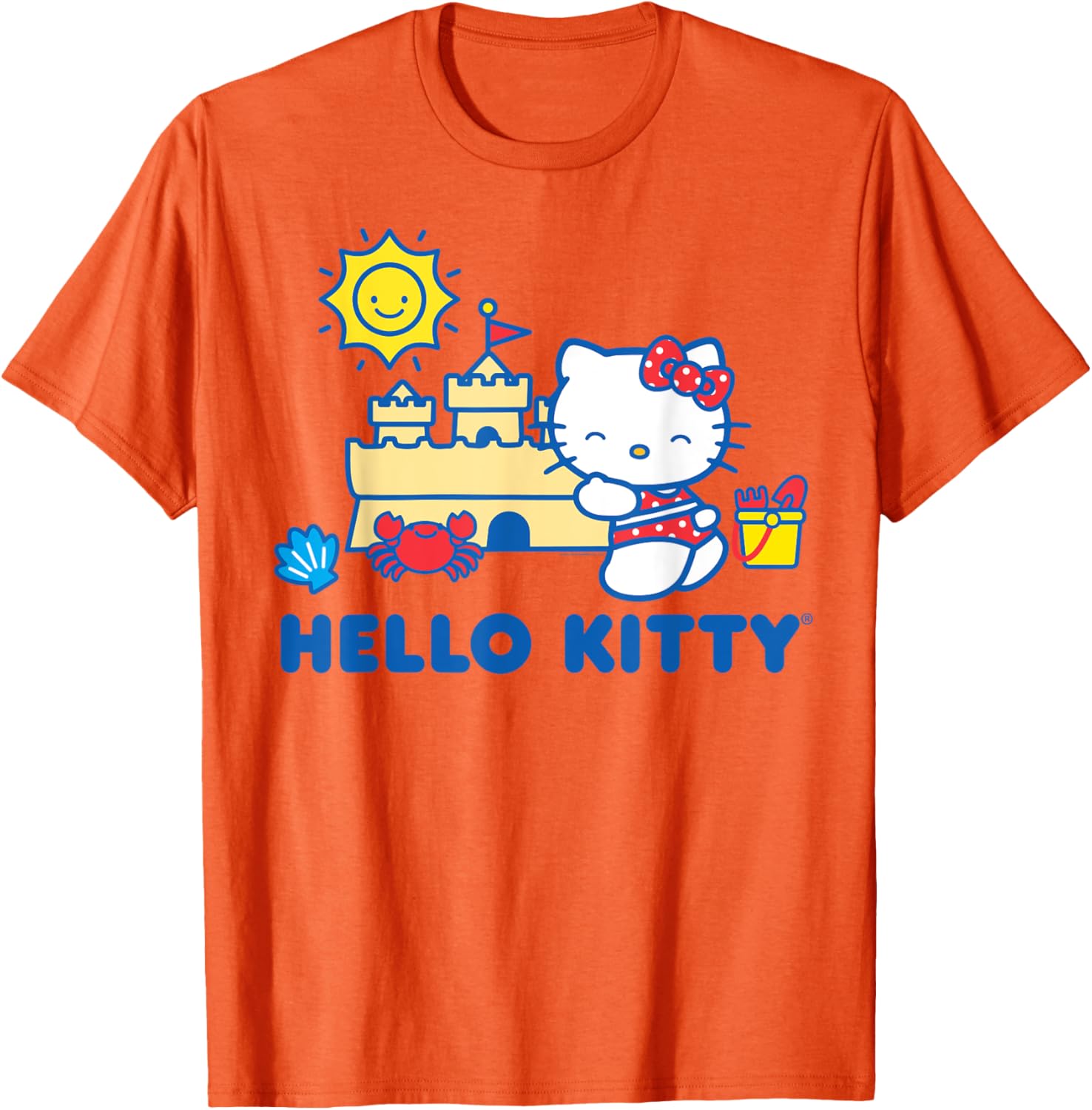 Hello Kitty Summer Sandcastle T-Shirt for Beach Fun and Playful Style - 3