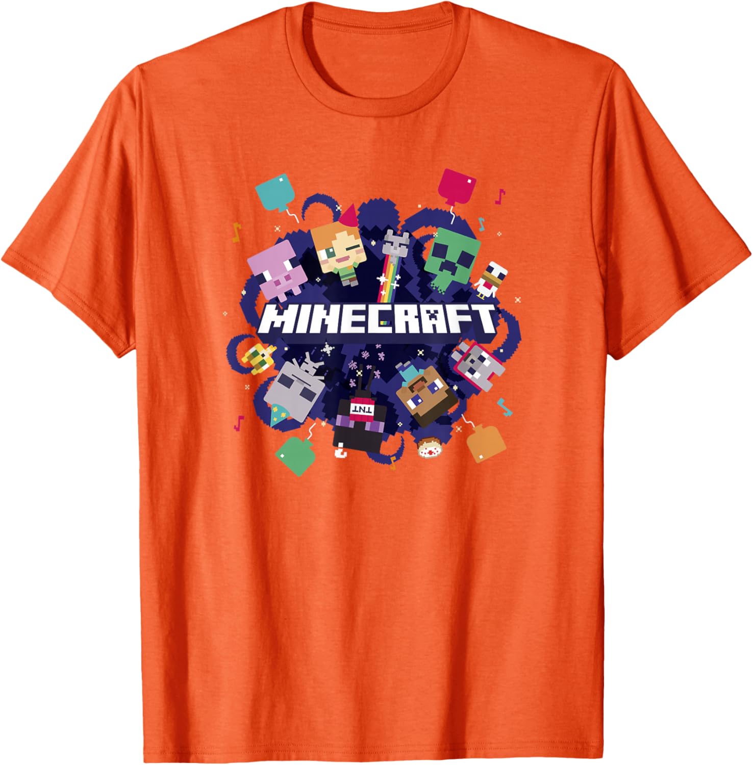 Minecraft Chibi Mobs Party Celebration T-Shirt for Fun Fans - 6