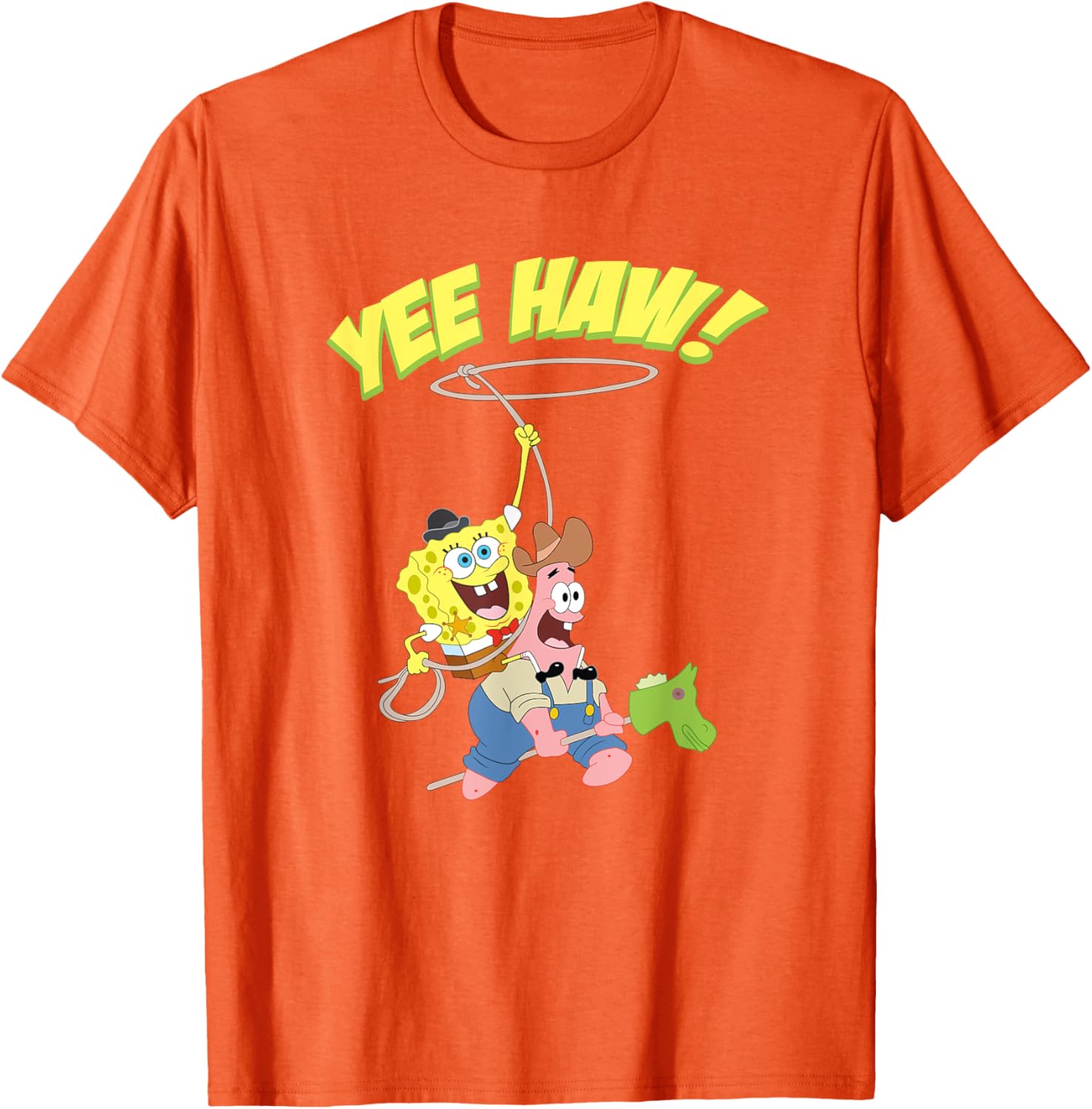 Mademark SpongeBob Patrick Cowboy Yee Haw T-Shirt Fun Apparel for Kids - 3