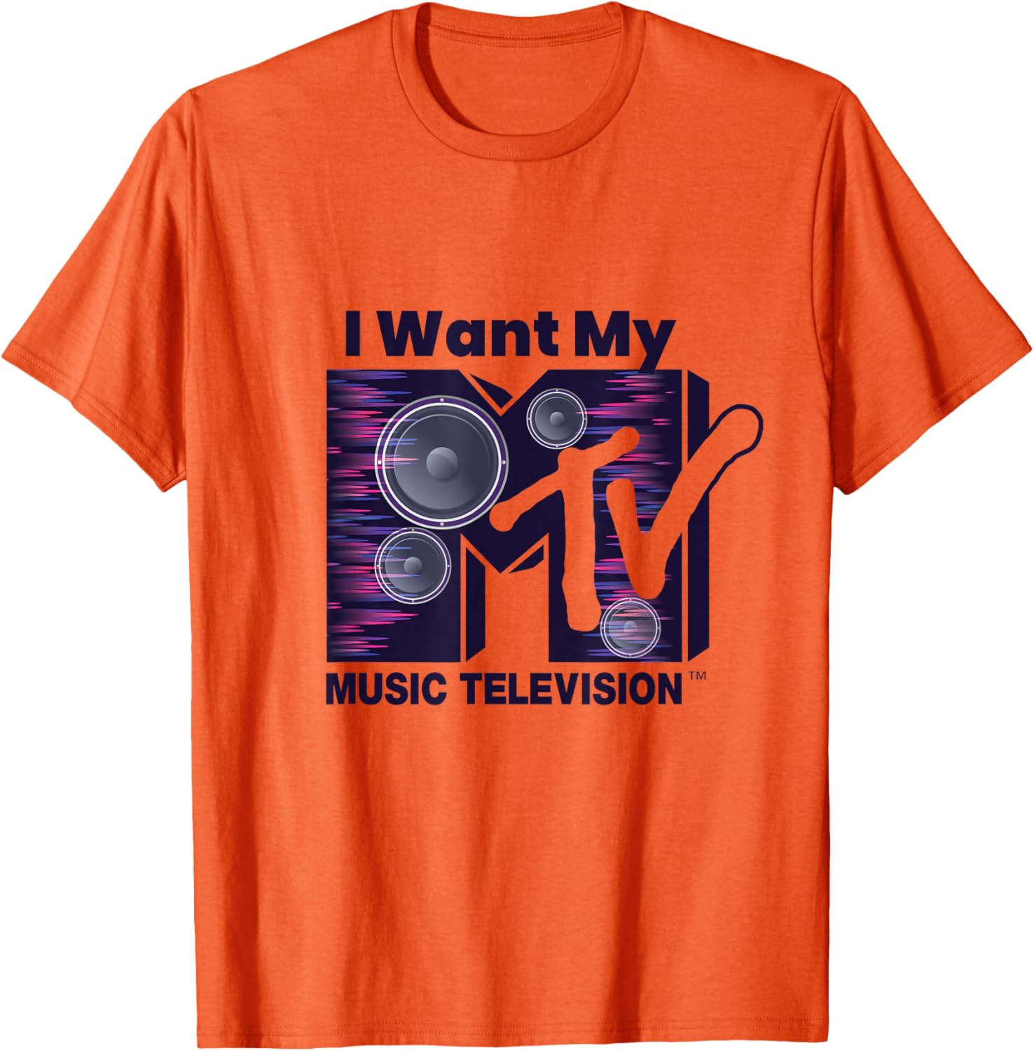 Mademark x MTV Violet Blue T-Shirt with Iconic Logo and Boom Box Design - 10