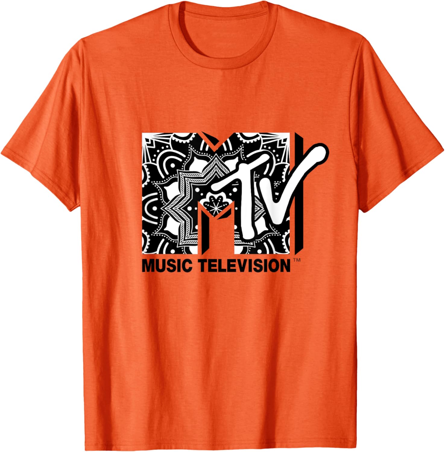 Mademark x MTV Mandala Black and White Logo T-Shirt for Trendy Style - 5