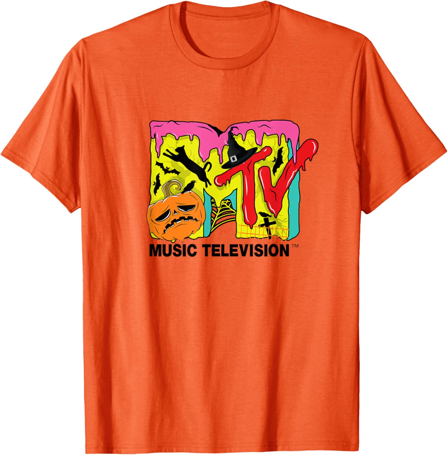 Mademark x MTV Halloween T-Shirt with Pumpkin and Cats Design - 9