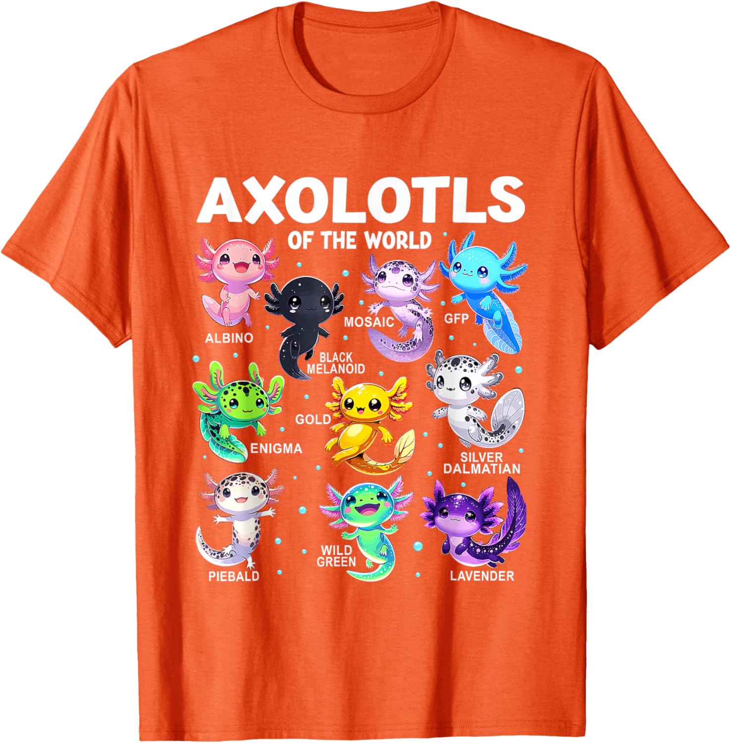 Kawaii Axolotl Graphic Tee Cute Animal T-Shirt for Axolotl Lovers - 19