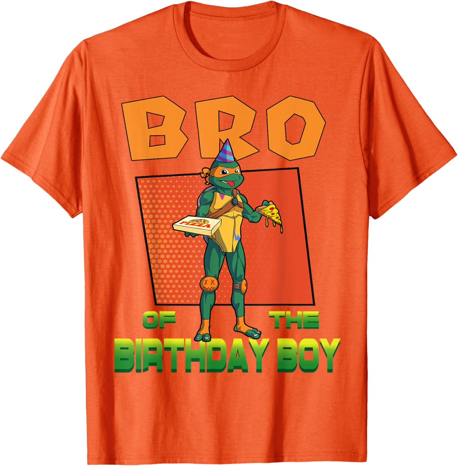 Mademark TMNT Mikey Birthday Boy Pizza Party T-Shirt for Kids - 26