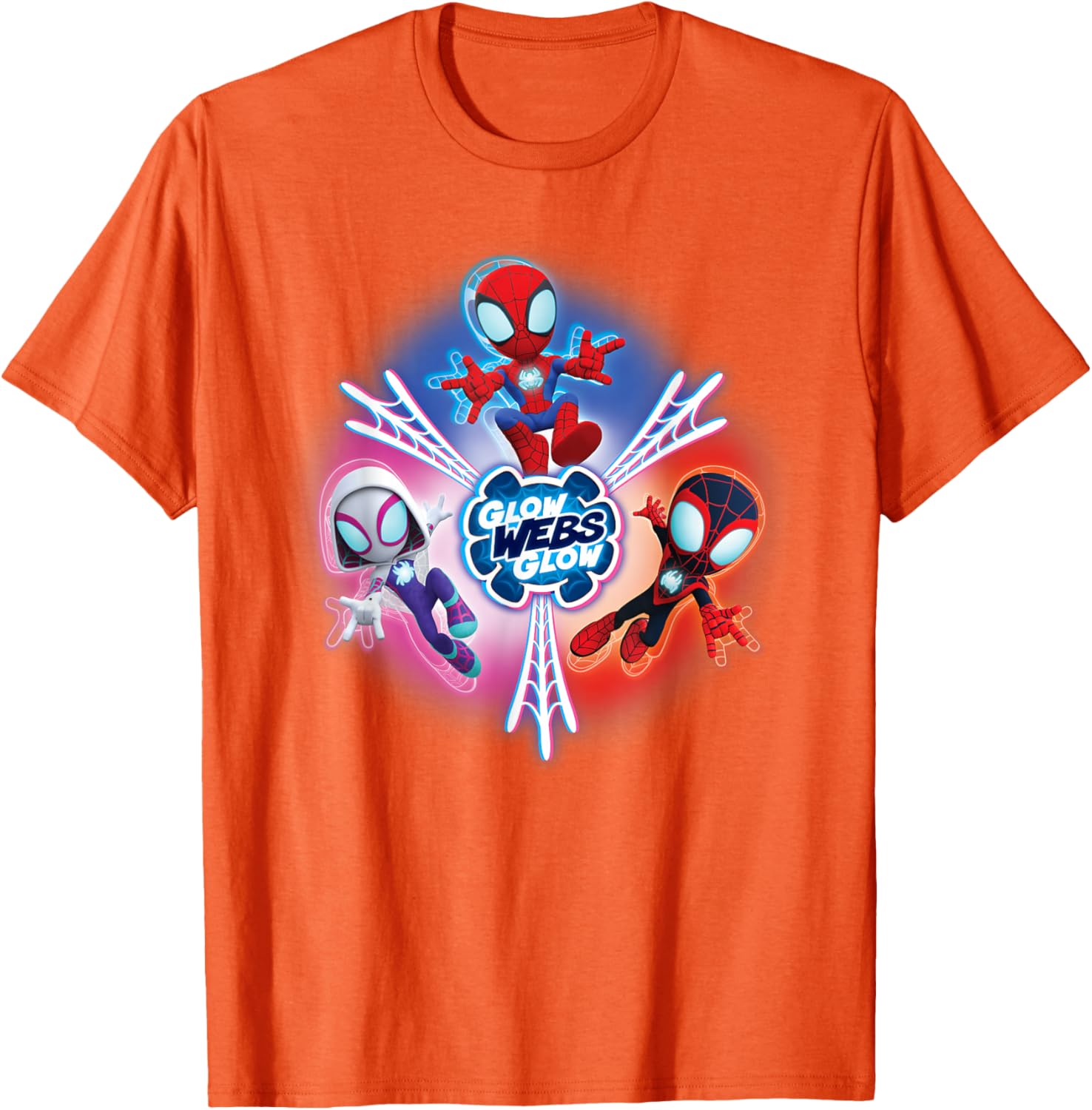Marvel Spidey and Friends Glow Webs T-Shirt for Kids and Fans - 11