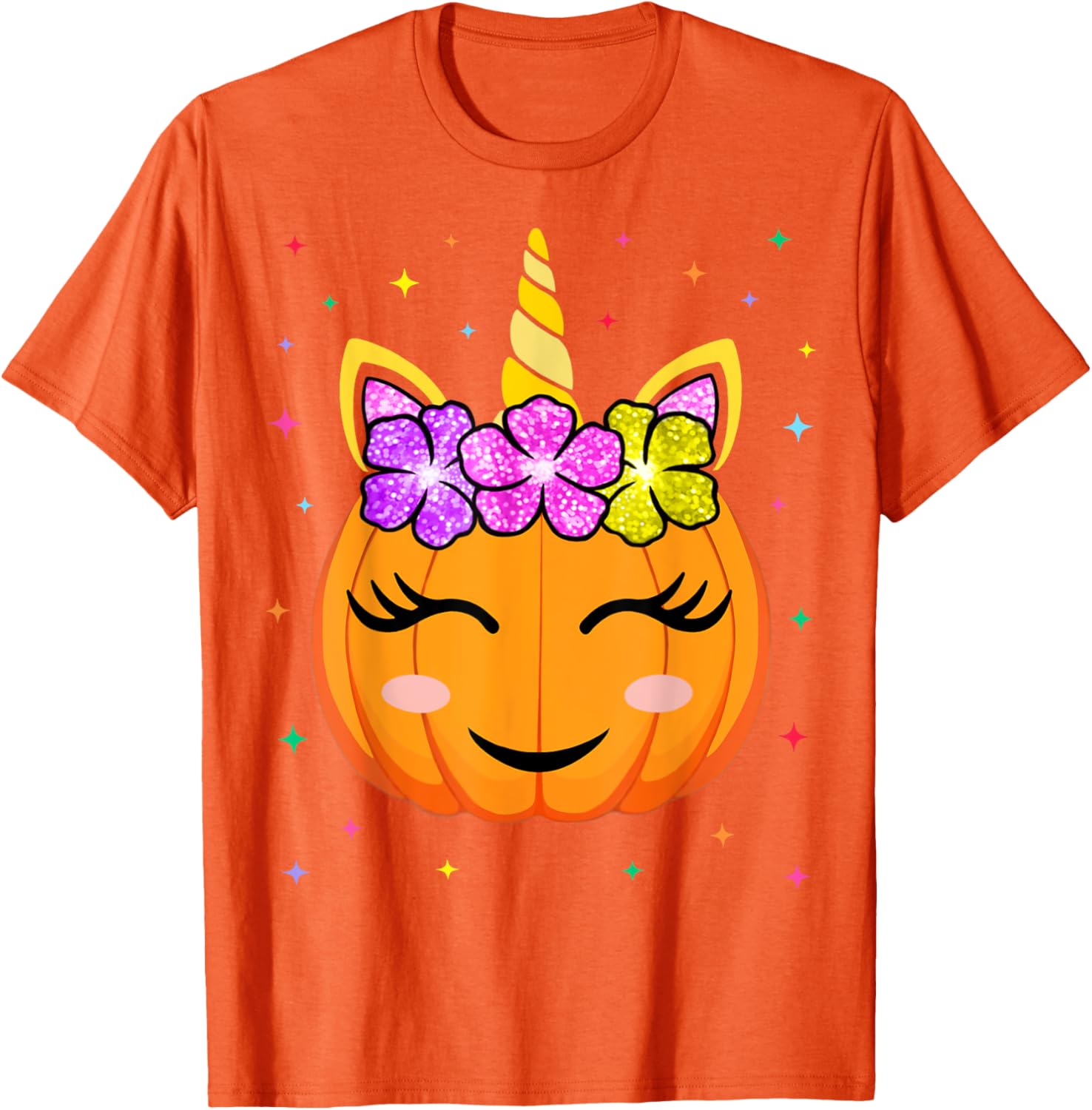 Cute Unicorn Pumpkin Halloween T-Shirt for Girls - Fun Kids Costume - 17