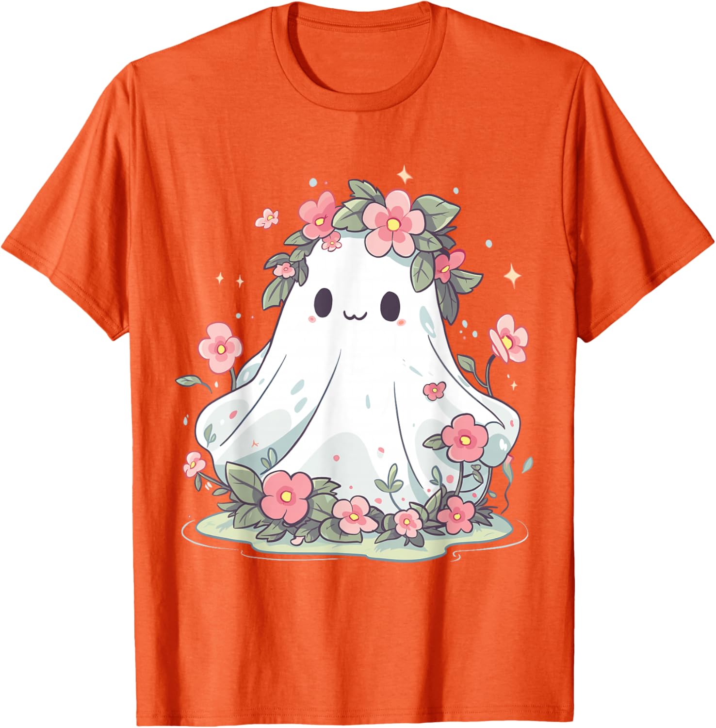 Floral Ghost Halloween Shirt for Girls and Women – Fun Costume T-Shirt - 25