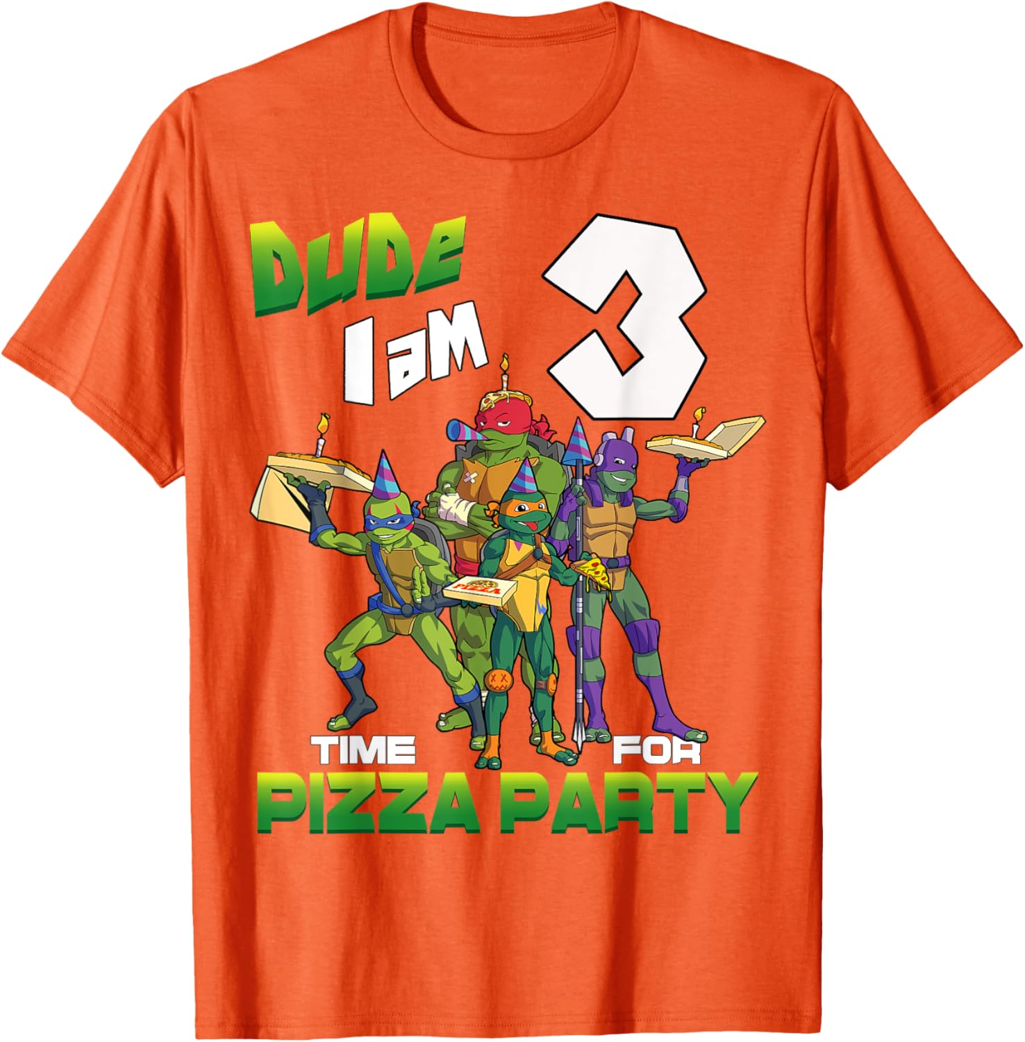 Mademark TMNT 3rd Birthday T-Shirt for Boys - Turtles Pizza Party Fun - 12