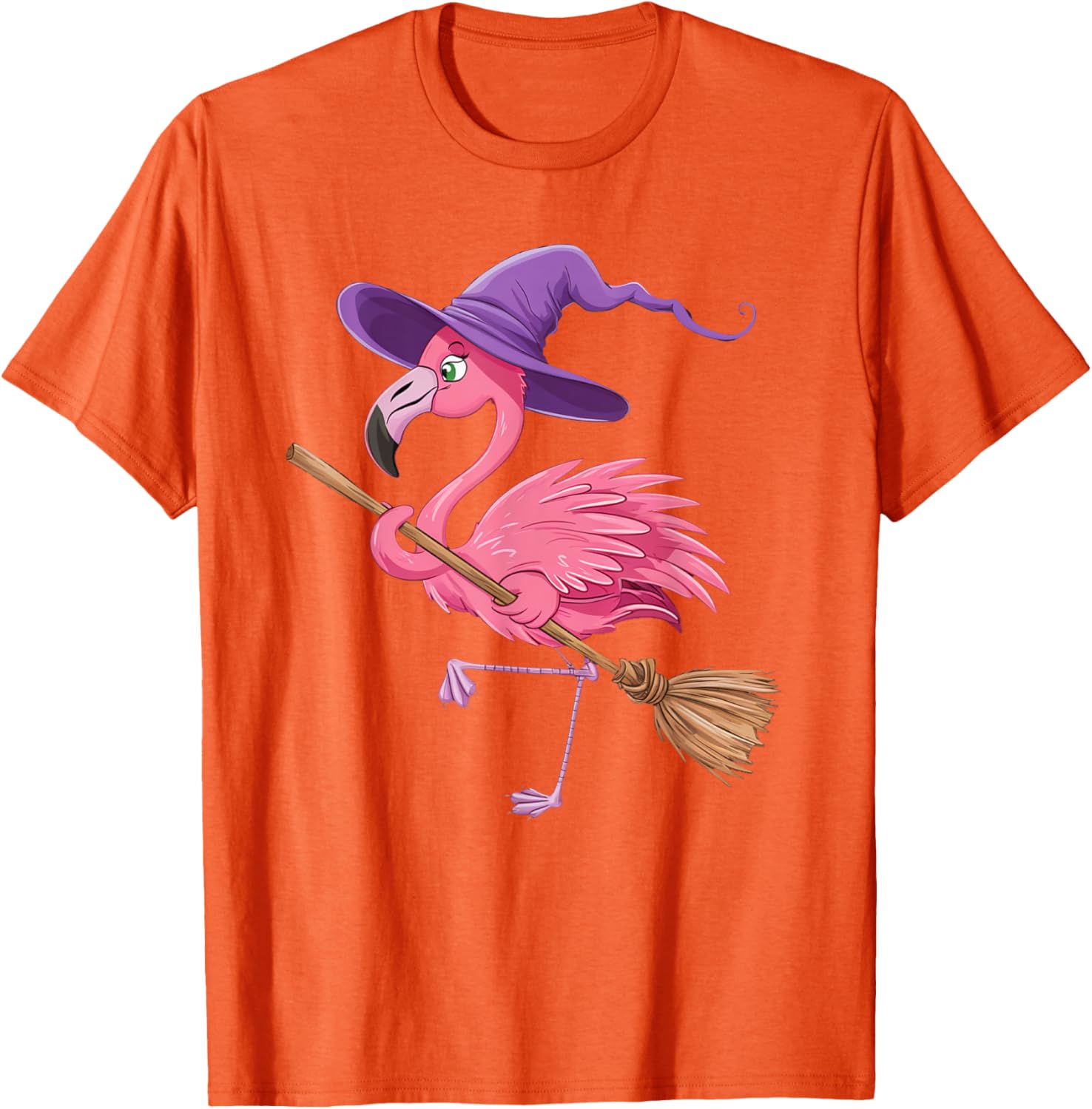Halloween Flamingo Witch Hat T-Shirt for Men, Women, and Kids - 7