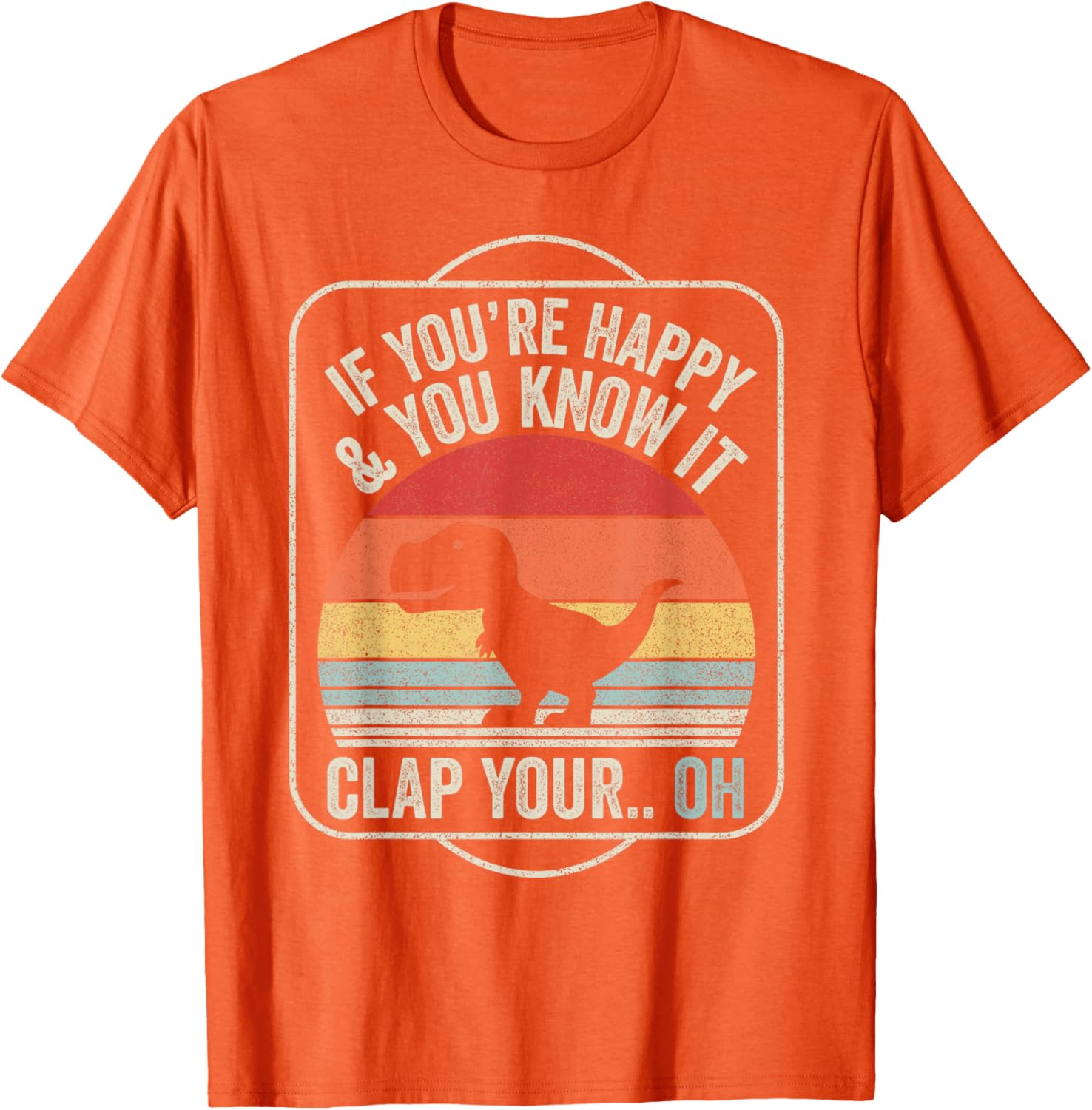 Catch Some Rays T-Rex Happy Dino Vintage Black Short Sleeve T-Shirt - 10