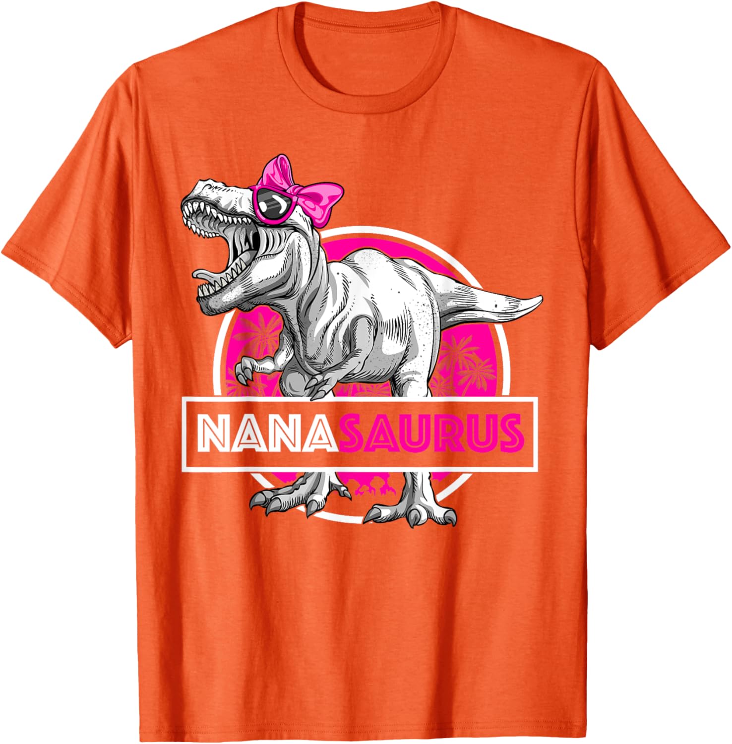 Funny Nanasaurus T-Rex Matching Dinosaur T-Shirt for Grandma and Kids - 21