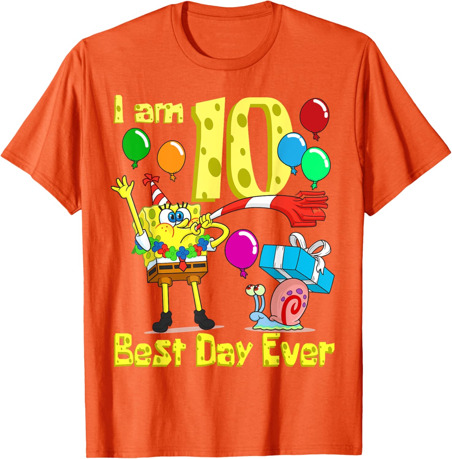 SpongeBob 10th Birthday Party T-Shirt by Mademark for Fun Celebrations - 10
