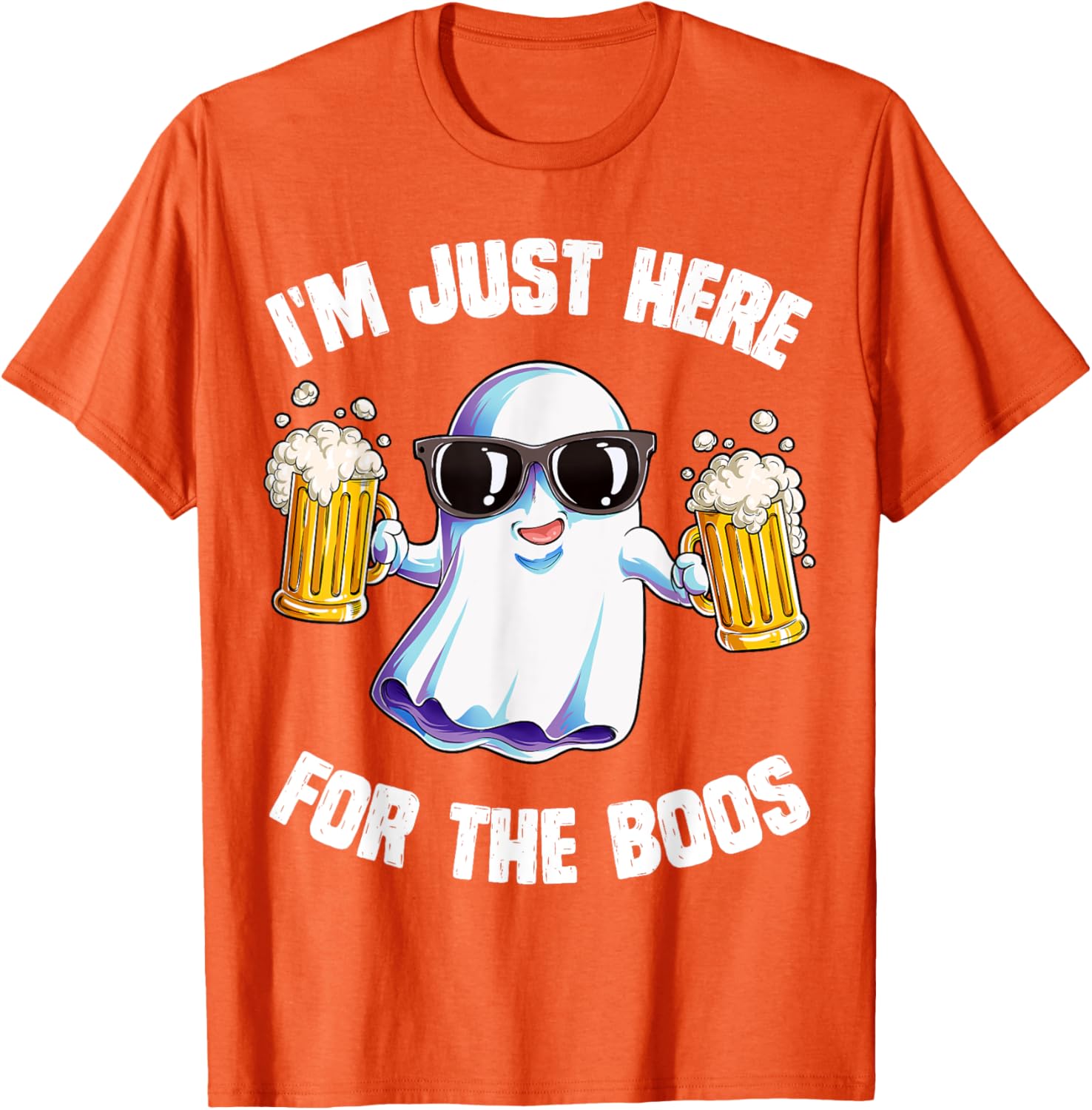 Funny Halloween Ghost T-Shirt for Men and Women I'm Just Here For The Boos - 10