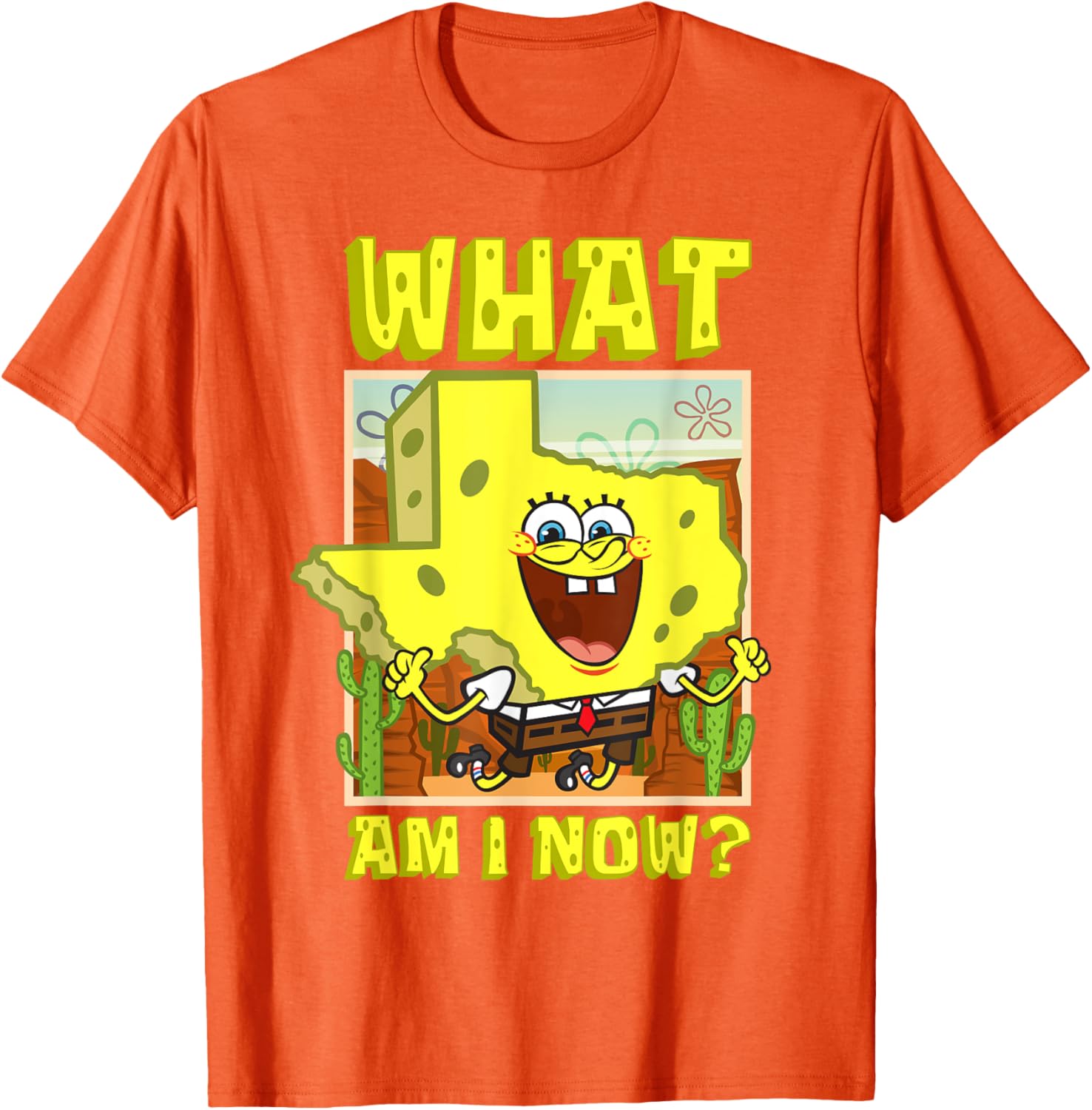 Mademark SpongeBob Texas Map T-Shirt for Fun Loving Texans - 6