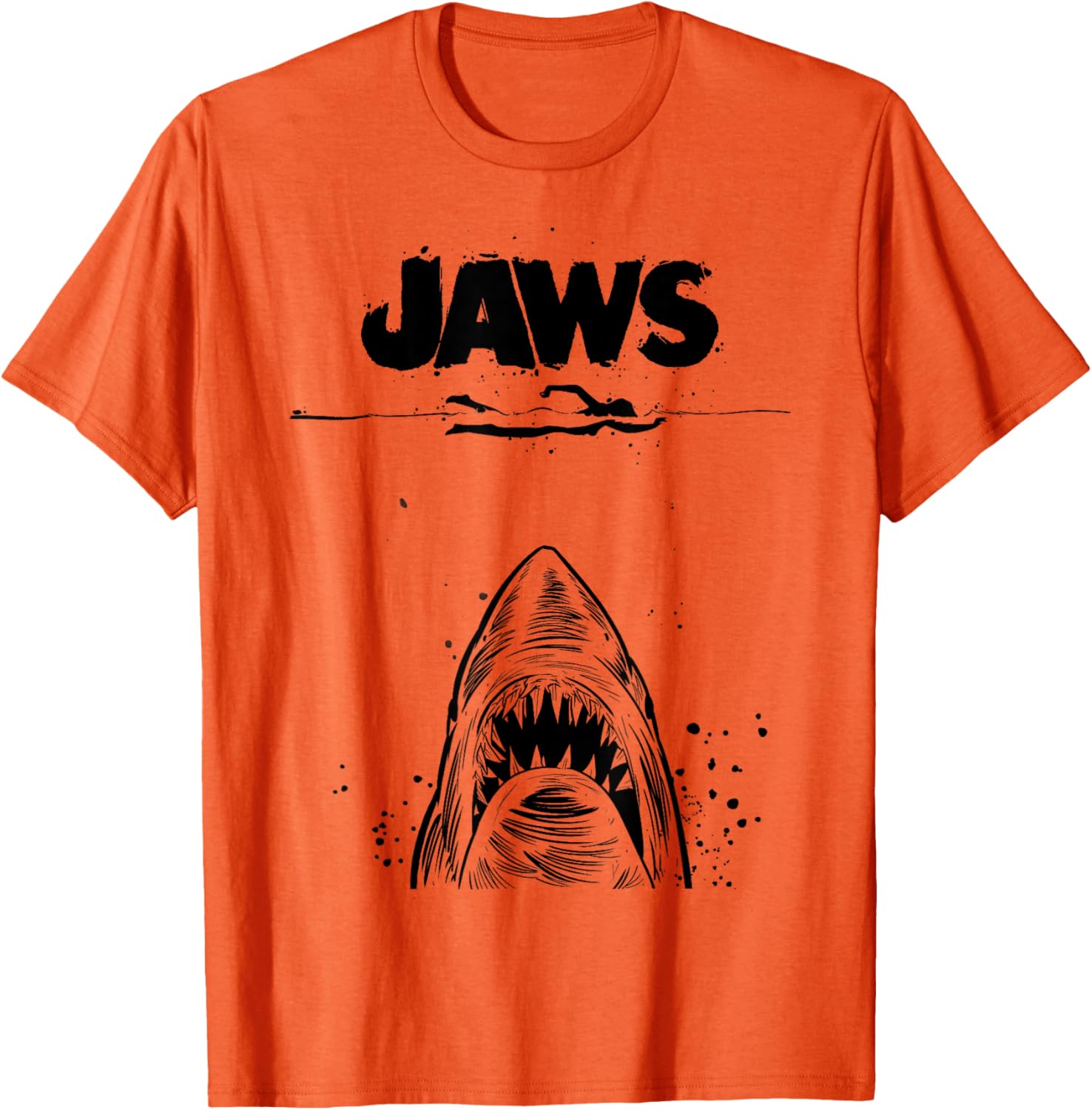 Jaws 50th Anniversary Black and White Sketch 2-Sided T-Shirt - 20