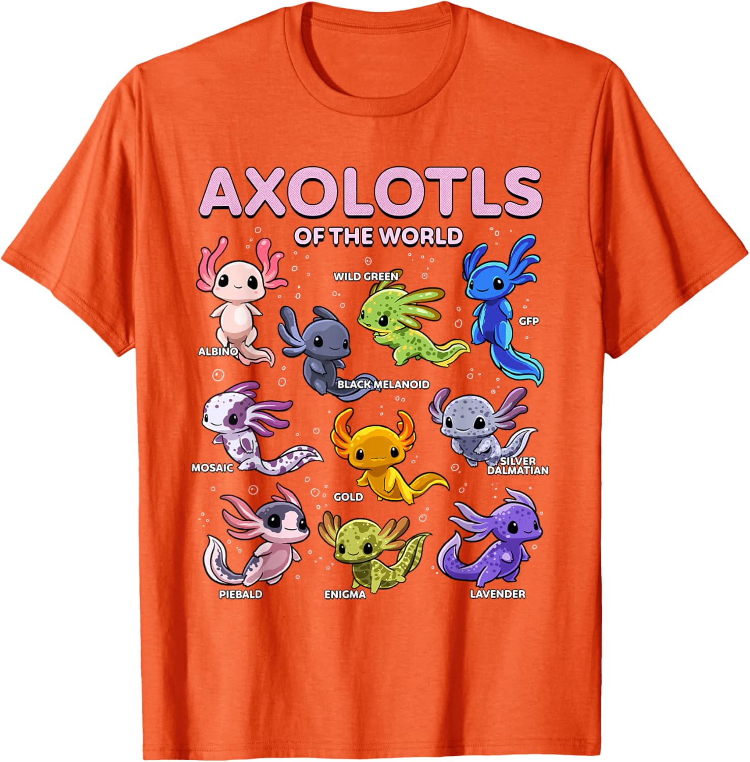 Kawaii Axolotl T-Shirt for Animal Lovers | Cute Axolotls of the World - 12