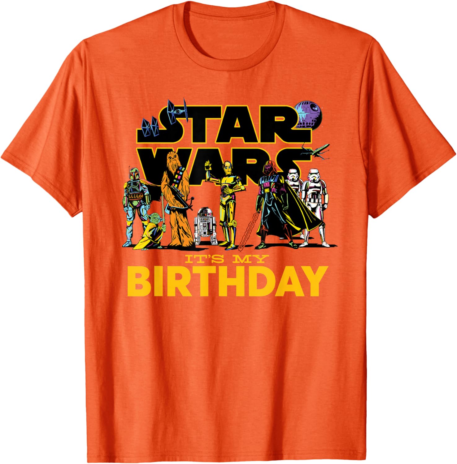 Star Wars Birthday T-Shirt for Kids Featuring Classic Characters Design - 4