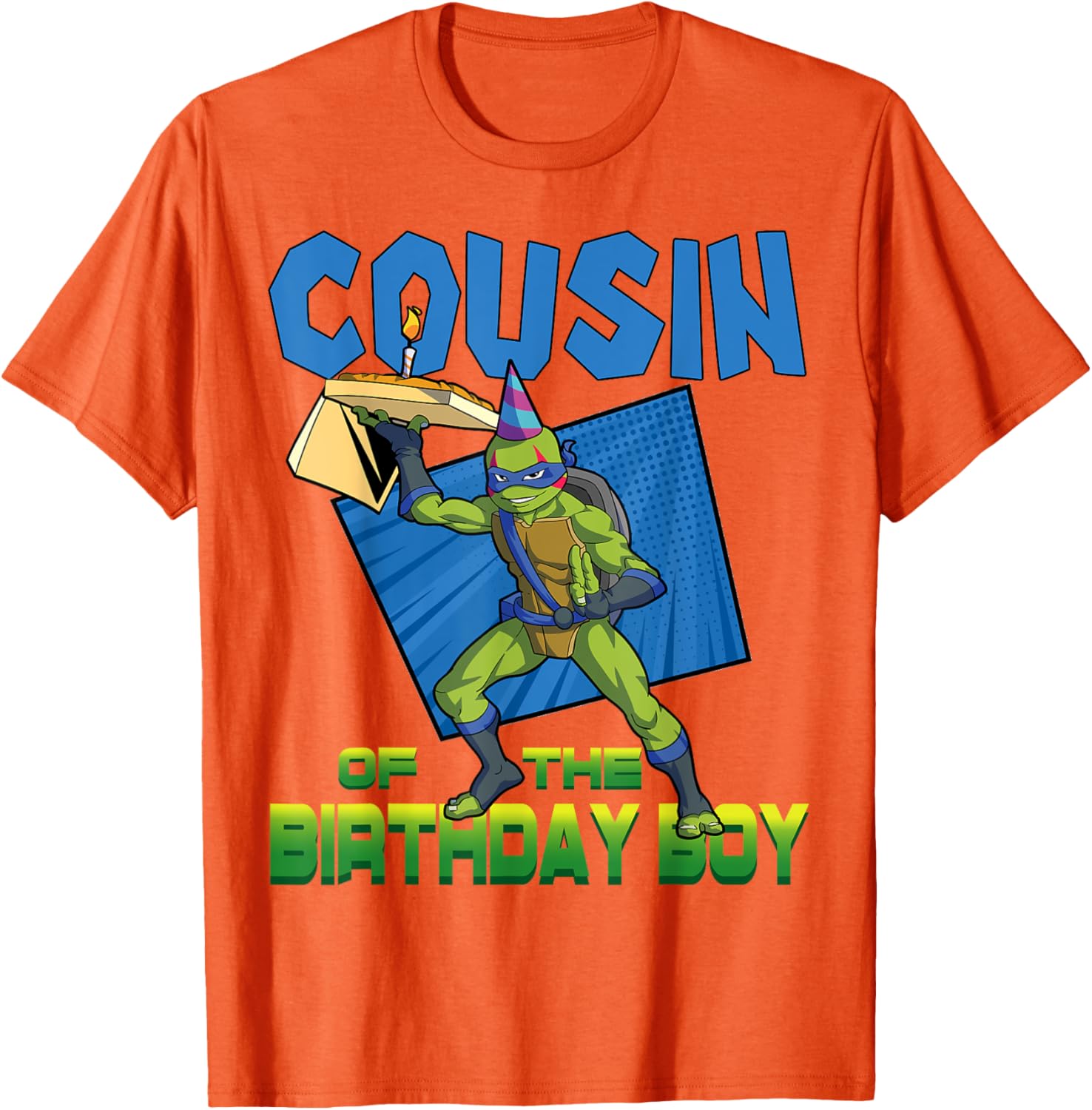 Leo Cousin of the Birthday Boy Pizza Party T-Shirt for TMNT Fans - 18