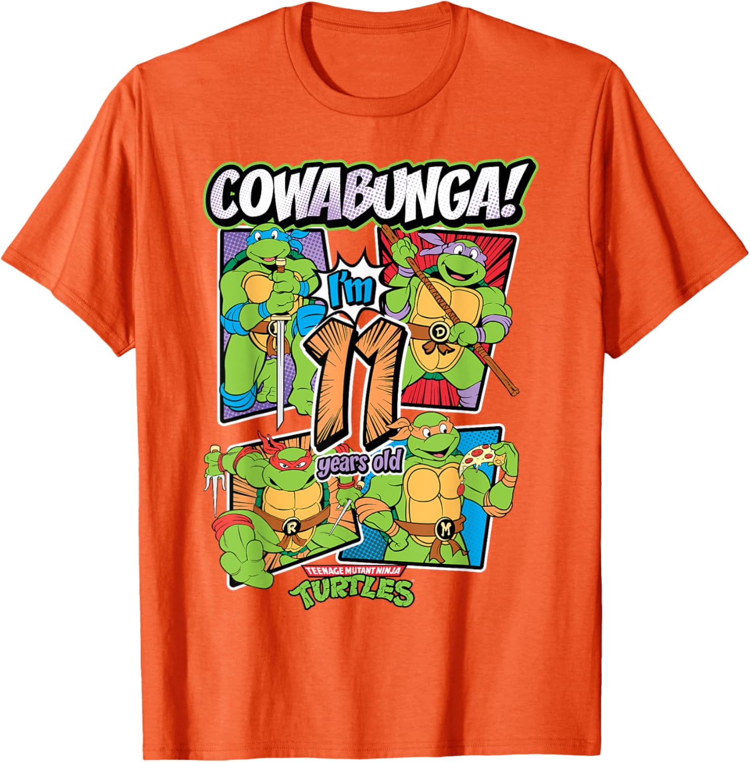 Mademark TMNT Cowabunga I'm 11 Years Old T-Shirt for Kids - 8